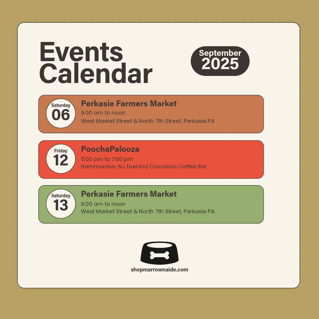 ππΎ SEPTEMBER WITH MARROWNAIDE πΎπ
Fall is peeking around the corner, and we’ve got a lineup that’s as tasty as it is tail-wagging! This September, join us for these events. (More to come)