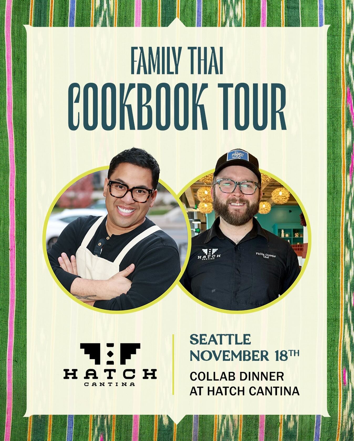Family Thai x Seattle 11/18
I had to take a little detour from my original tour date (attended a little ceremony hosted by @michelinguide 😉) but I&rsquo;m finally headed west for a super fun Tuesday throw down @hatchcantina Chef Phil and I have coll