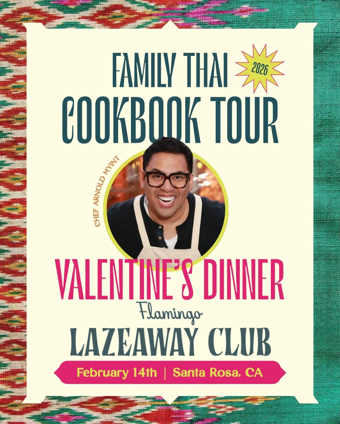 Dear Sonoma County,
I&rsquo;m headed to Santa Rosa to cook and share my &ldquo;Thailand in Tennessee&rdquo; food story for two weeks @theflamingoresort @flamingolazeawayclub from February 2nd to February 15th. 

And in addition to the daily menu, we 