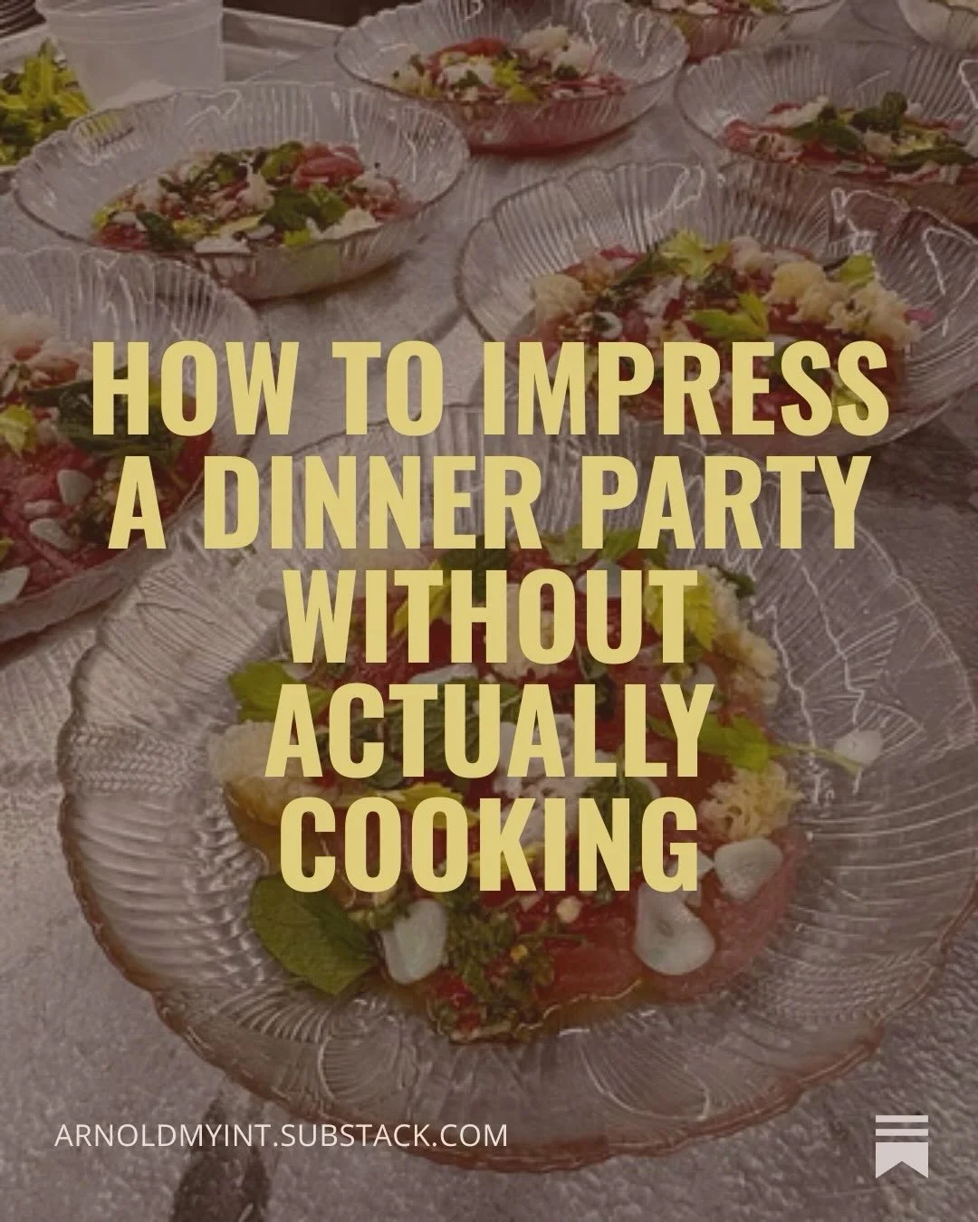 Tuna Carpaccio w/ Nam Jim Talay 
&ldquo;A Hint of Myint&rdquo; on Substack: link in bio. 🫶🏽

&ldquo;The trick to throwing a fierce dinner party is to keep the work to a minimal. So if you don&rsquo;t normally cook, then don&rsquo;t.&rdquo;

A HINT 