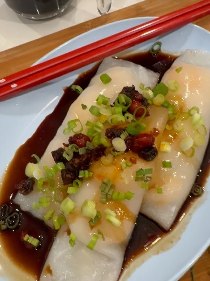 Shrimp Rice Noodle Rolls
Ha Chueng Fun : Dim Sum I crave when I travel to cities with a Chinatown.  The magic is in the rice noodle sheet&hellip;a neutral palate to showcase whatever flavors and proteins we chose.  The soft and pillowy texture is out
