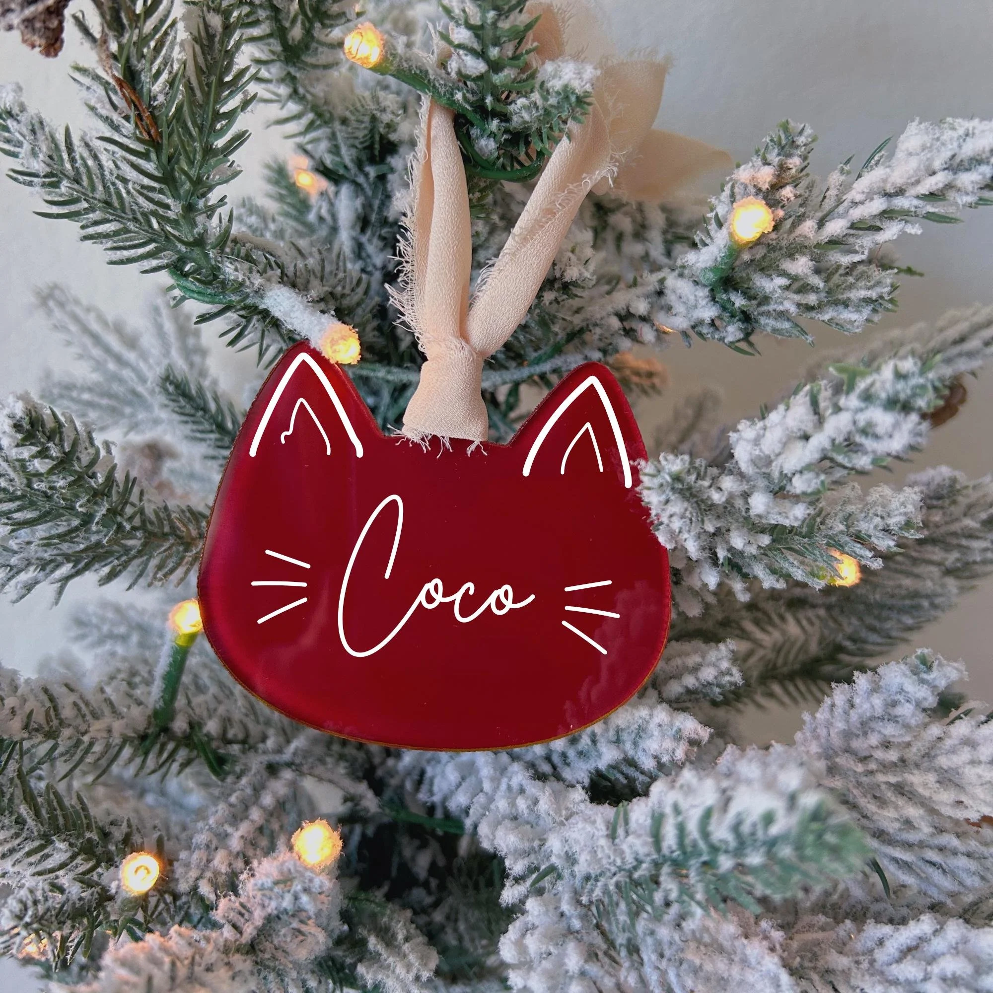 Personalized Acrylic Cat Ornament