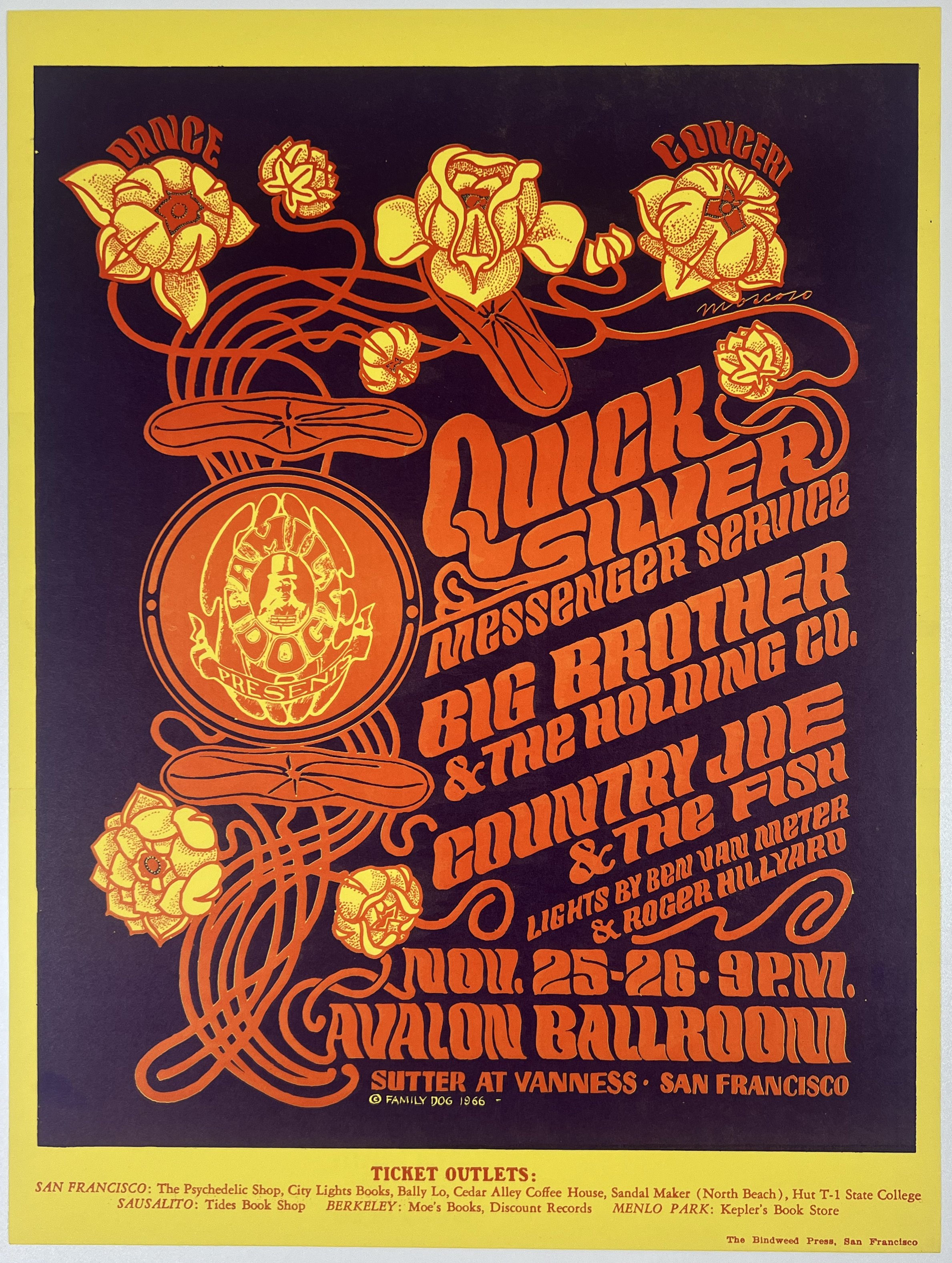 FD-036-A Quicksilver Messenger Service Poster - San Francisco - Nov 25, 1966