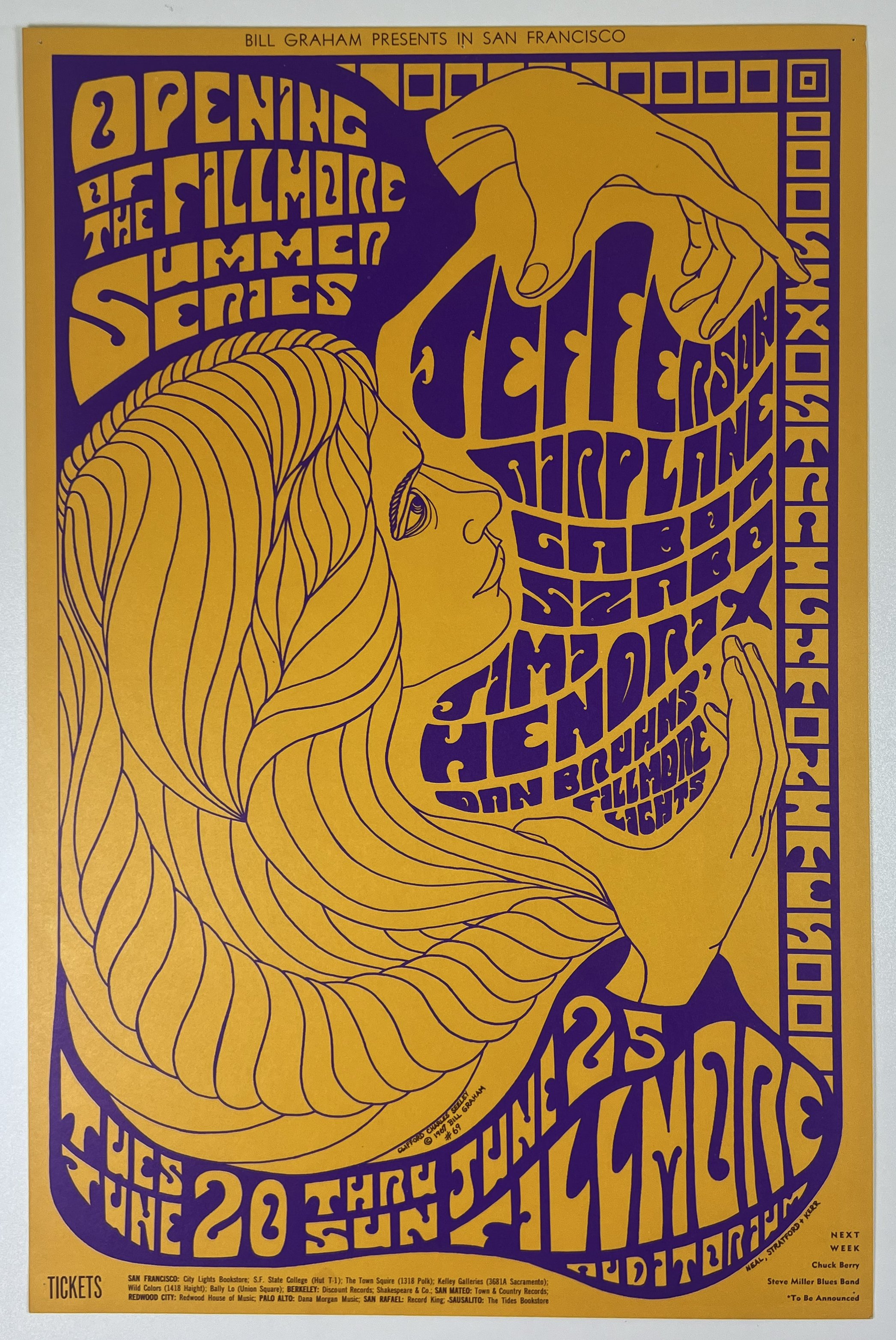 BG-069 Jefferson Airplane Poster - San Francisco - Jun 20, 1967