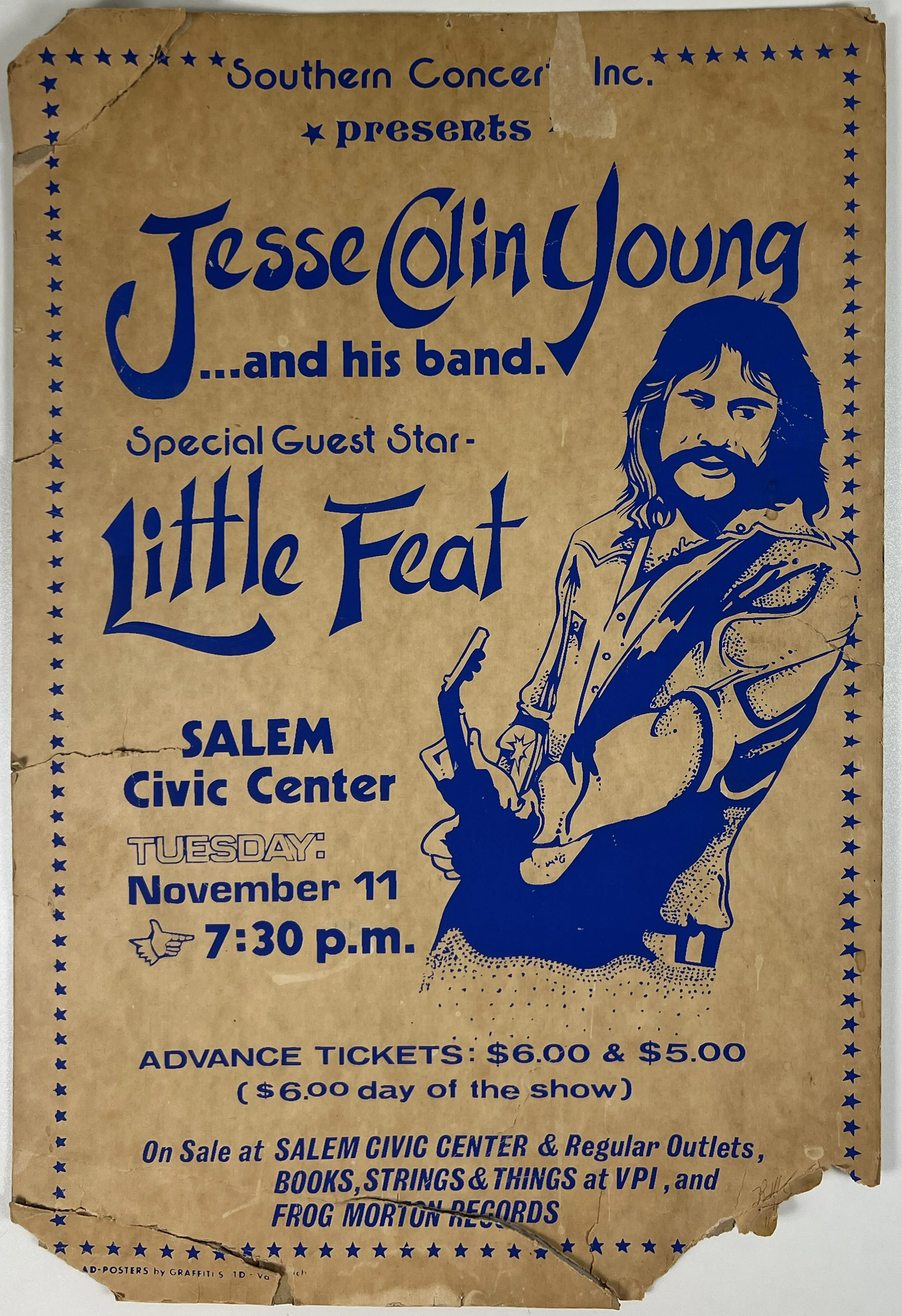 Jesse Colin Young, Little Feat Poster - Salem - Nov 11, 1975