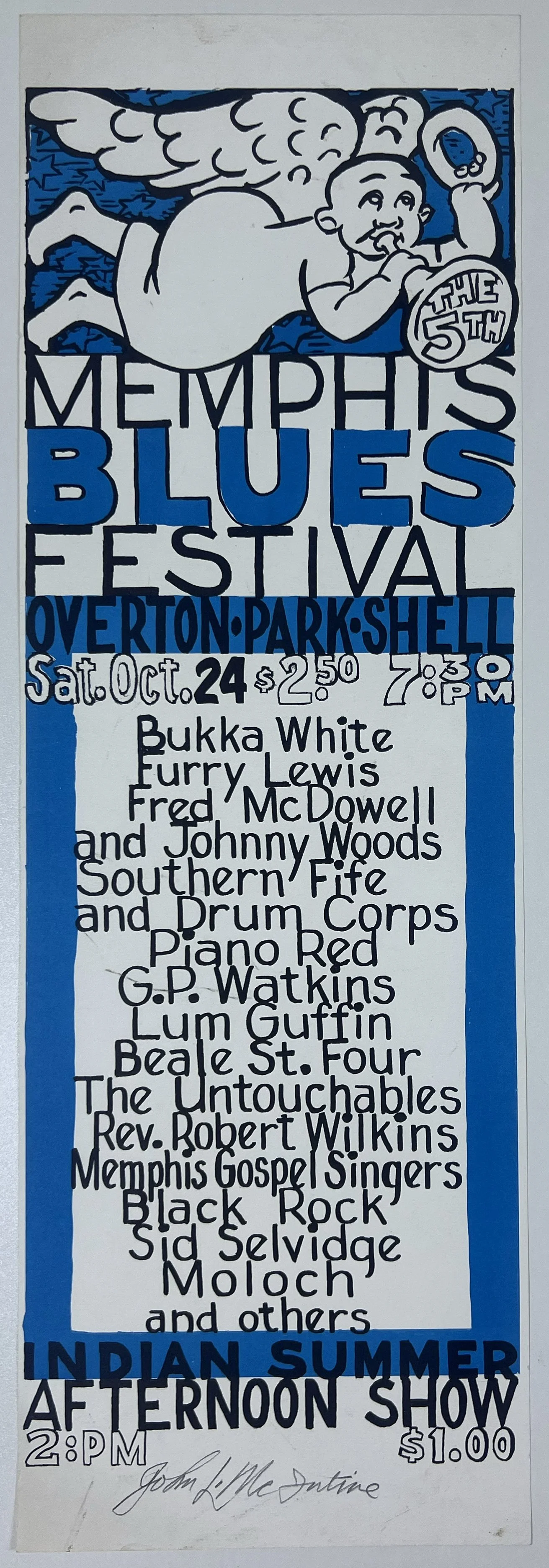 AoR 1.83 Memphis Blues Festival Poster - Memphis - October 24, 1970