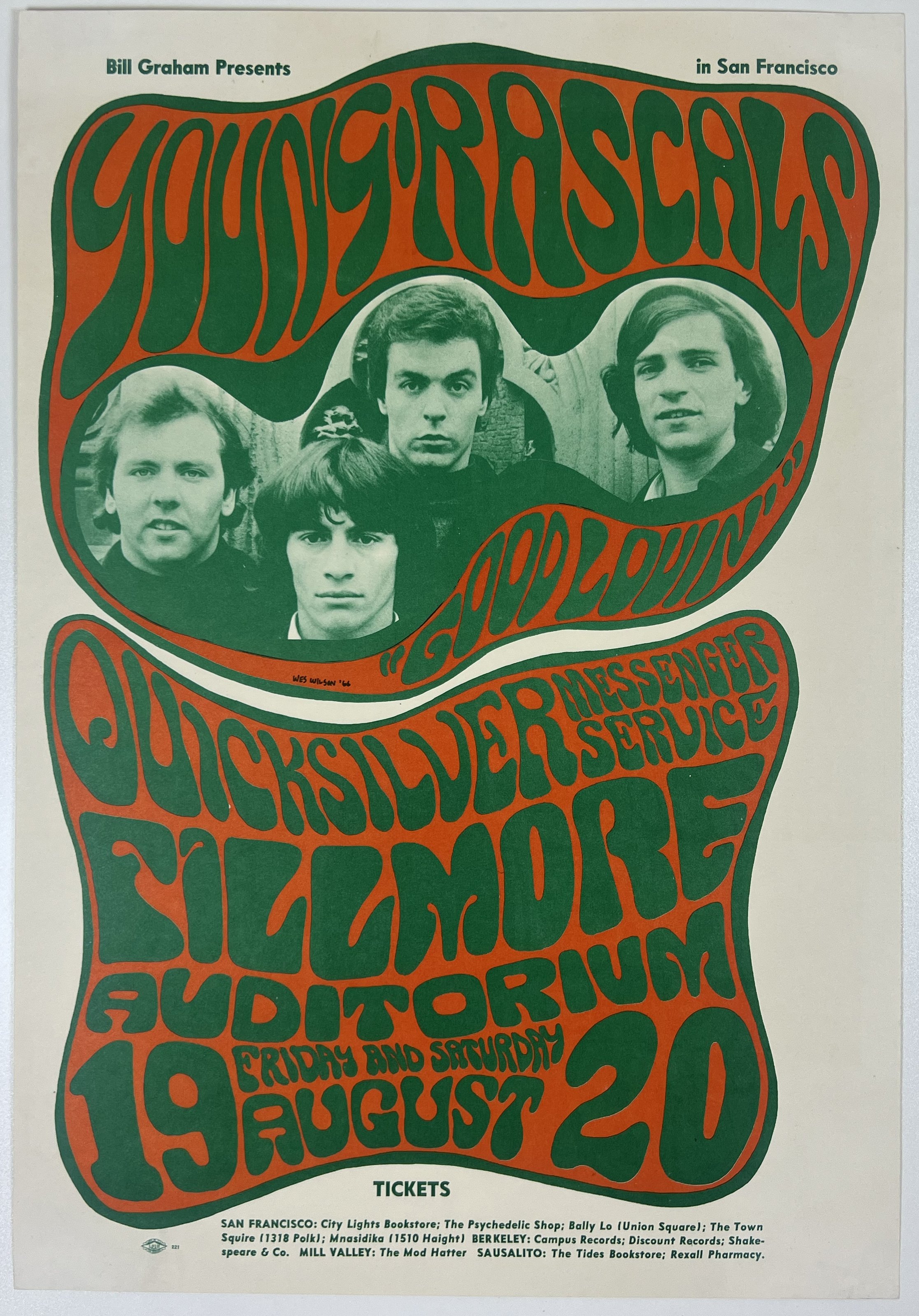 BG-024 The Young Racals Poster - San Francisco - Aug 19, 1966