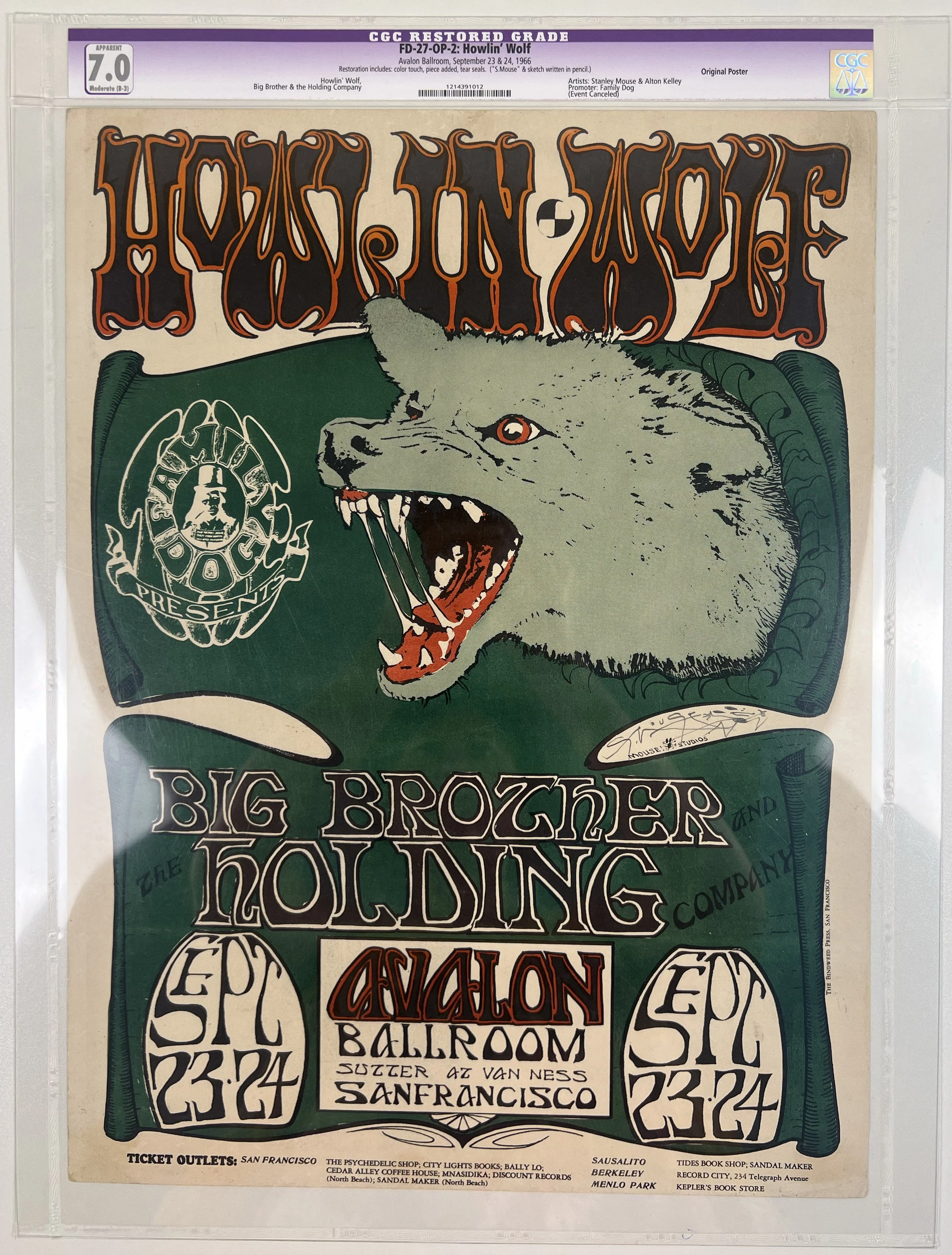 FD-027 Howlin' Wolf Poster - San Francisco - Sep 23, 1966