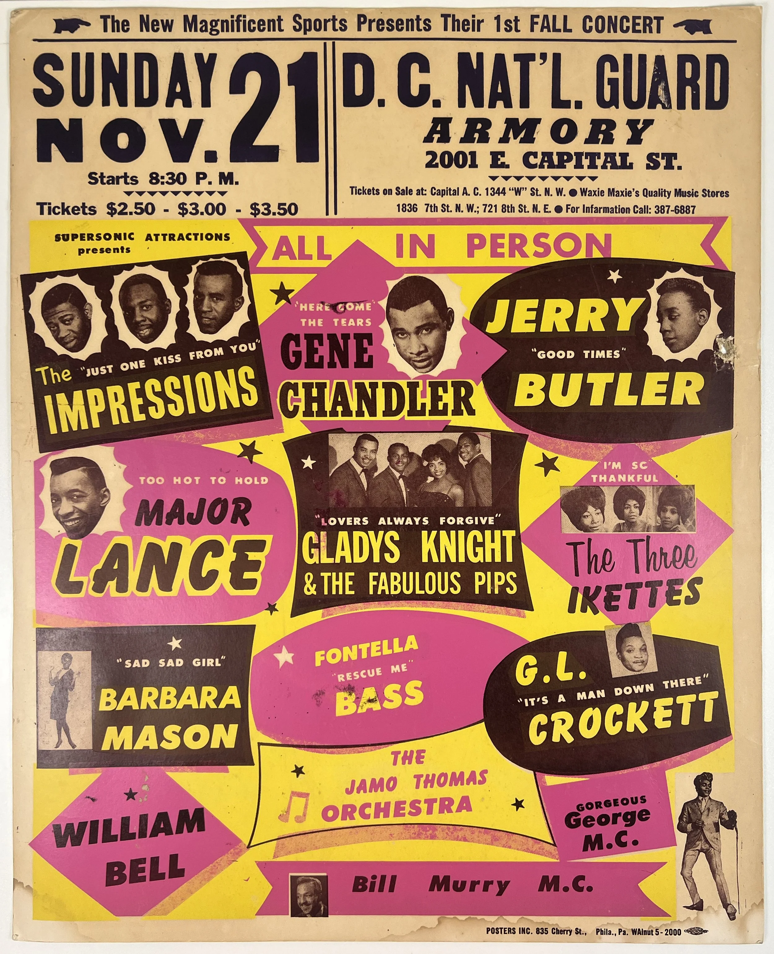 Gladys Knight & The Pips Poster - Chatanooga - Nov 2, 1965