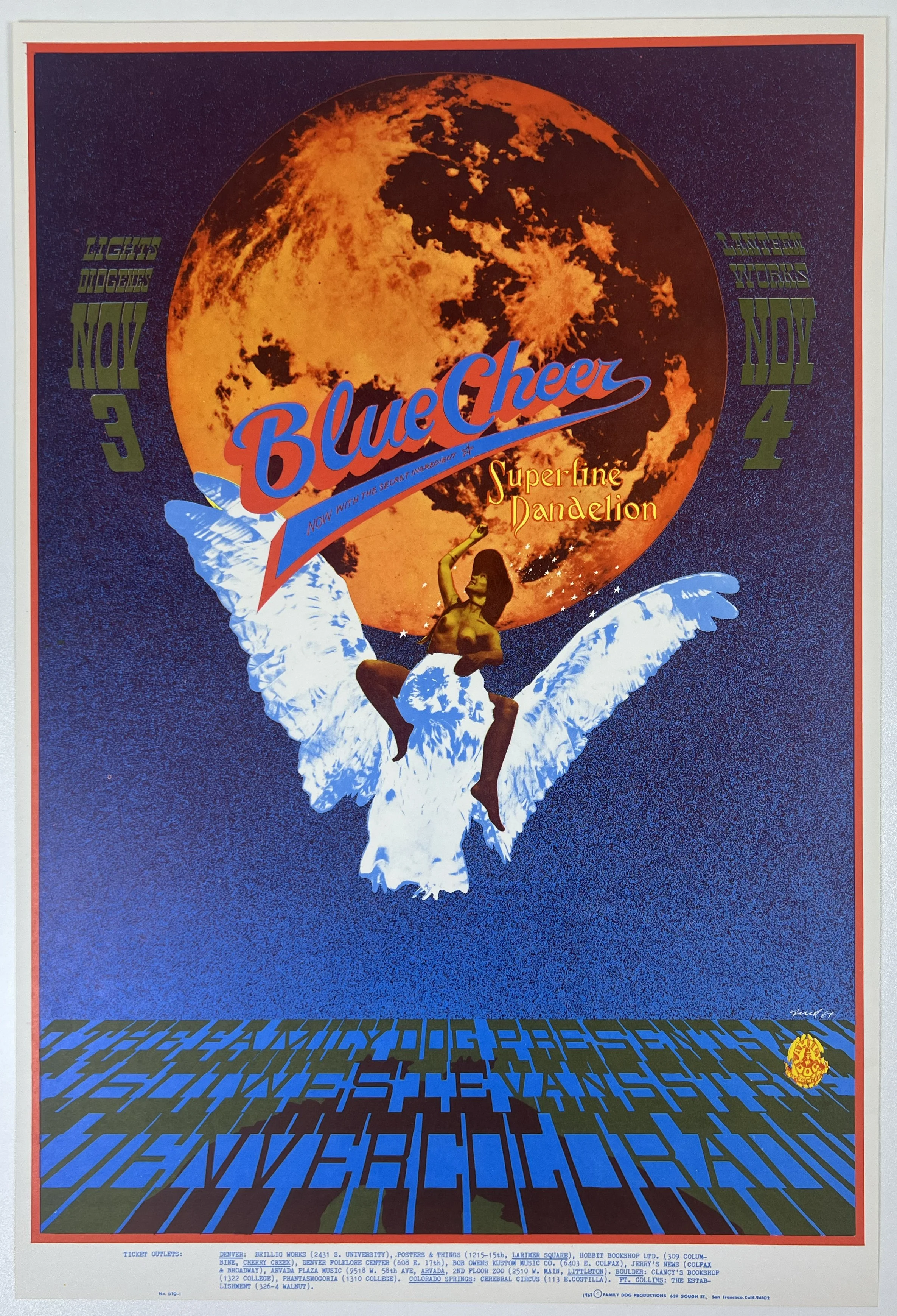 FDD-010 Blue Cheer Poster - Denver - Nov 3, 1967