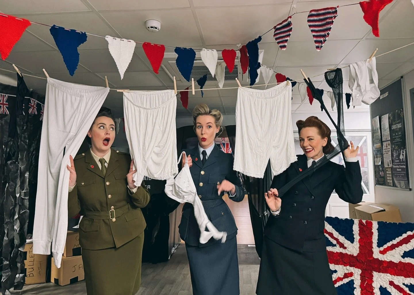 An evening of fantastic 40s fun was had by all at @pheaseycommunityhub last night! 🇬🇧

We even had a special Royal visitor&hellip;👑 and aired all our dirty laundry on the Siegfried line 🫢

It was our fourth time performing at this wonderful venue
