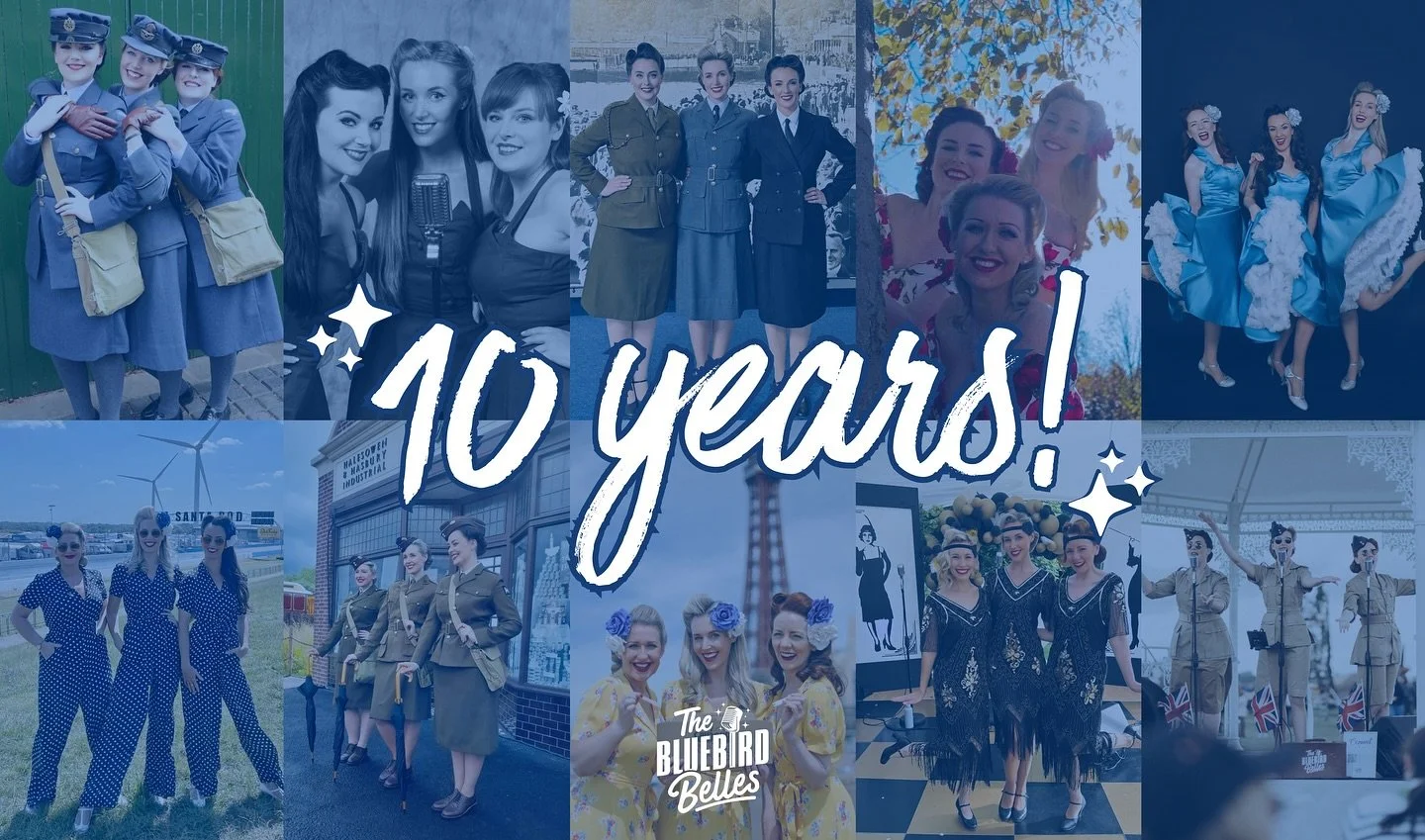 ✨🎉 10 YEARS OF THE BLUEBIRD BELLES! 🎉✨

From our very first performance at Wednesbury Town Hall in 2015 to now, having sung at thousands of events - what a journey it&rsquo;s been! 💙 

Over the past decade, we&rsquo;ve sung our hearts out all over
