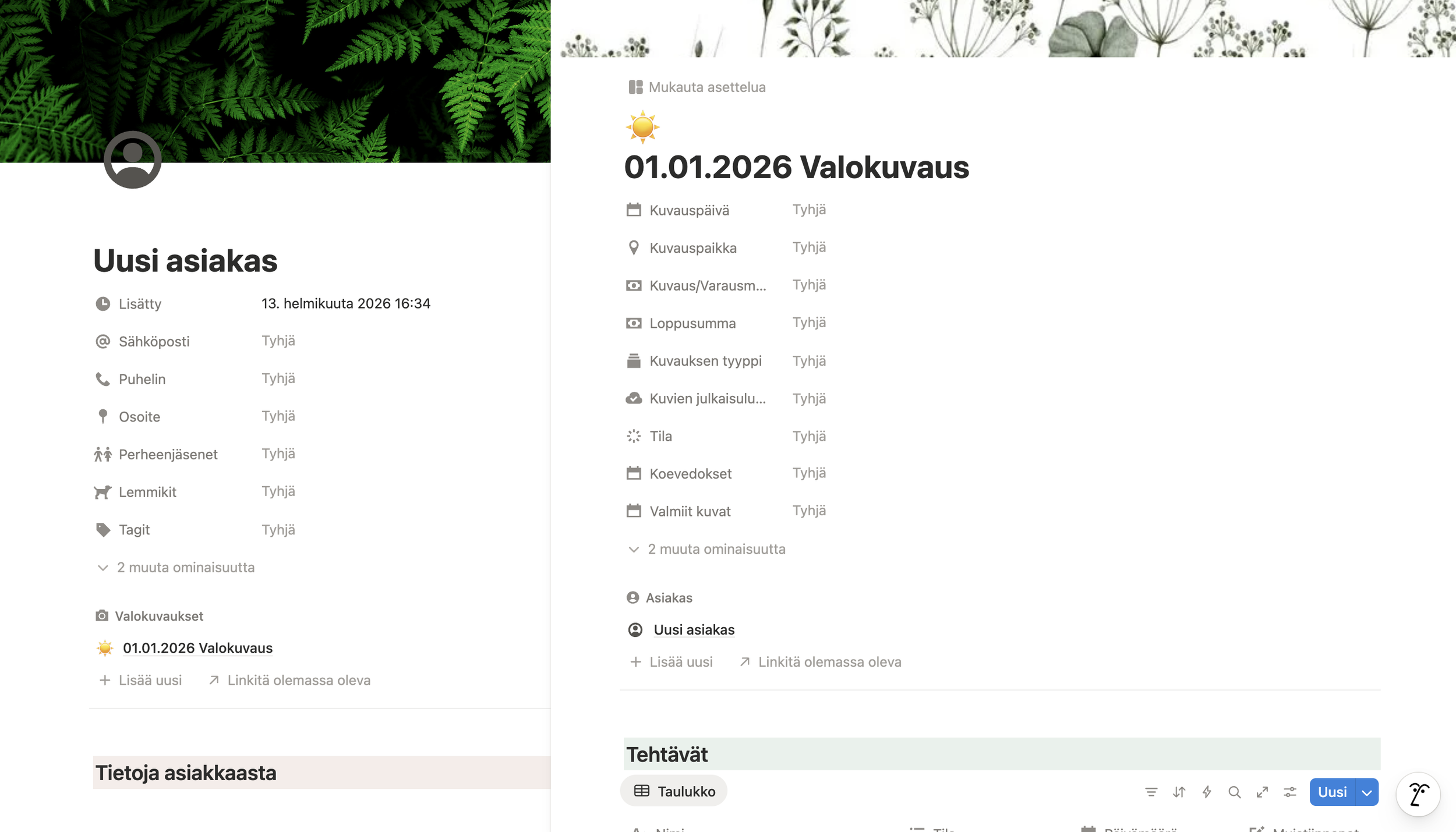 Lempi Creative tekee toimivat Notion-pohjat jokaisen yrityksen tarpeiden mukaan