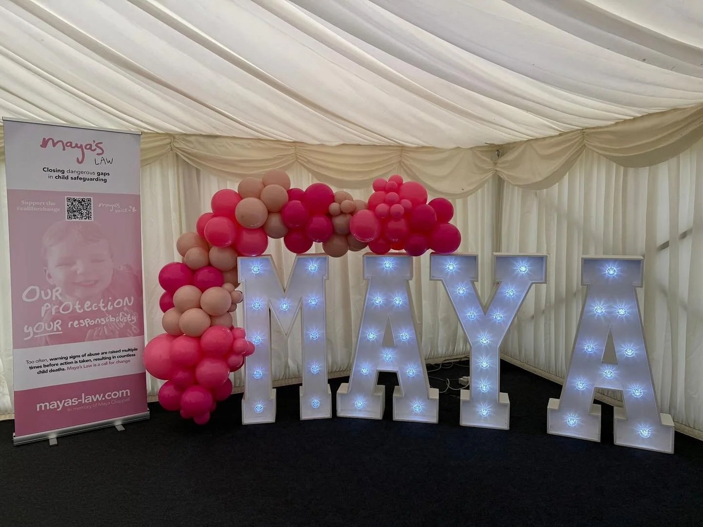 Today we had the honour of suppling our lights for the launch day of @mayas_law at @shotleycc 🩷