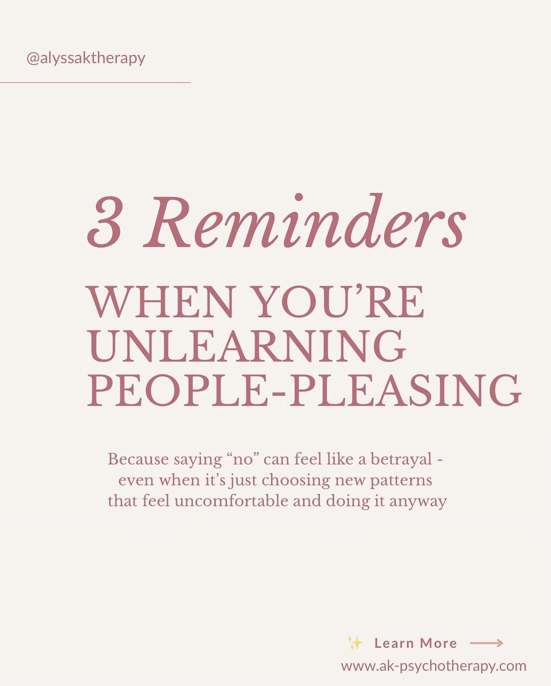 Unlearning people-pleasing? It&rsquo;s hard!⁣
When you&rsquo;ve spent years over-giving or outsourcing your worth, honoring your needs can feel wrong, induce guilt, and create discomfort. ⁣
⁣
But that discomfort doesn&rsquo;t mean you&rsquo;re doing 