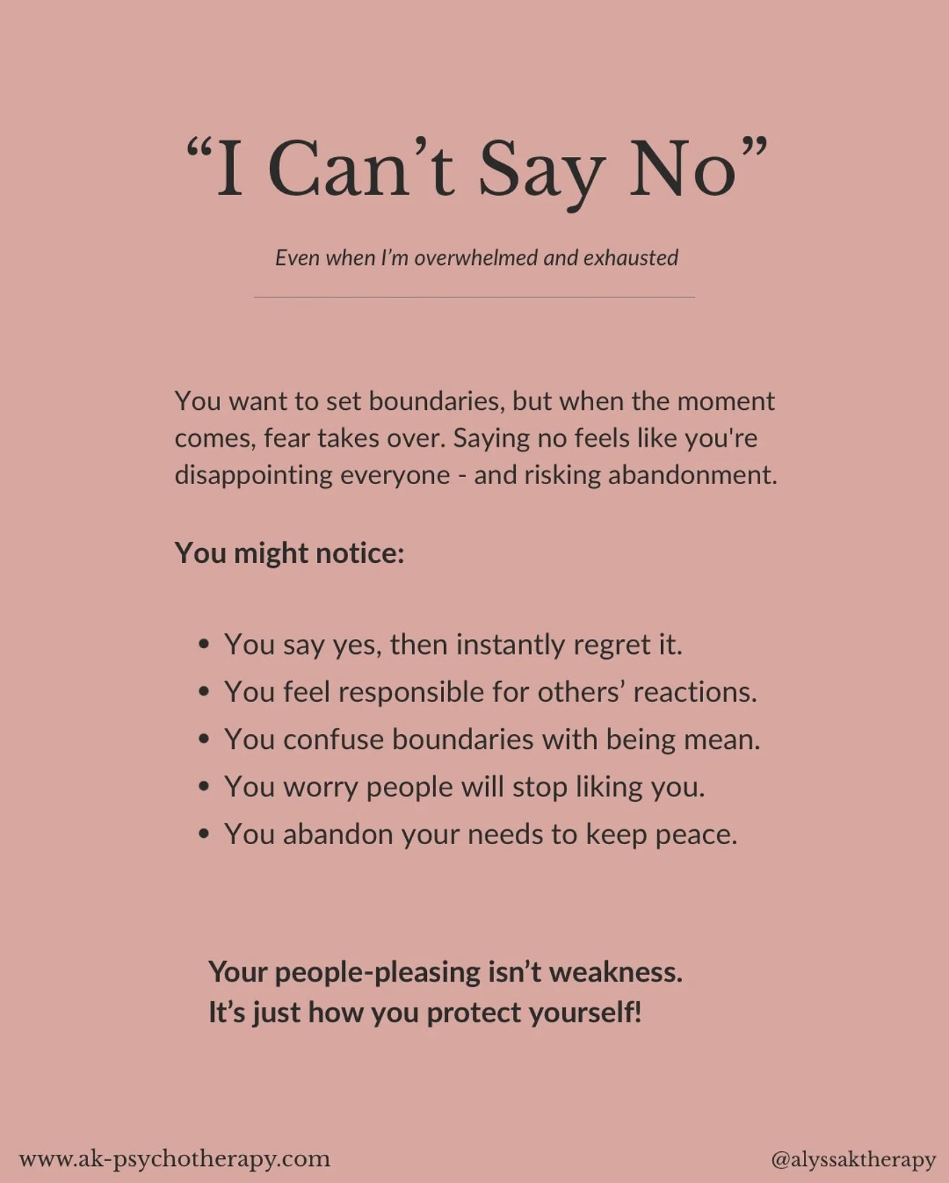 Saying no can feel terrifying when you&rsquo;ve been conditioned to keep everyone happy - even at your own expense. If you&rsquo;ve ever said &ldquo;yes&rdquo; just to avoid conflict, guilt, or disappointing someone, you&rsquo;re likely doing so out 
