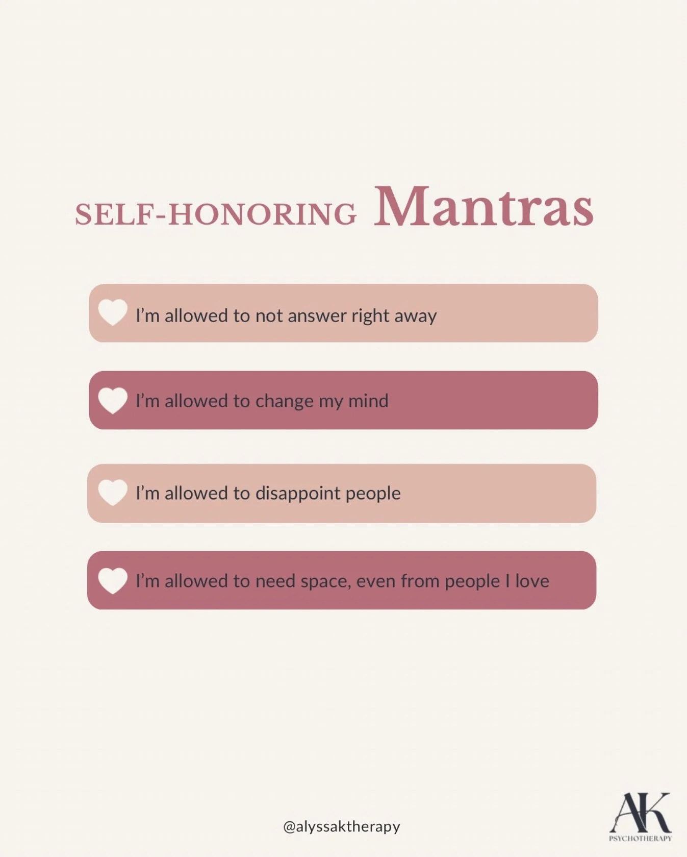 Here&rsquo;s your reminder that it&rsquo;s okay to pause, change your mind, take space, and let others down when needed. That&rsquo;s how we stay true to ourselves and honor our own needs while still loving others! #therapistsofinstagram #selfcompass
