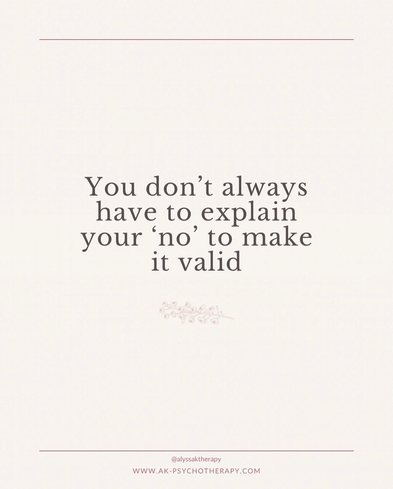 Immediately apologizing or over explaining is a sign of fawning.⁣
⁣
Of course when it comes to loved ones - sometimes you do owe an explanation.⁣
⁣
But you don&rsquo;t have to give every single detail and over explain yourself to make your no valid⁣: