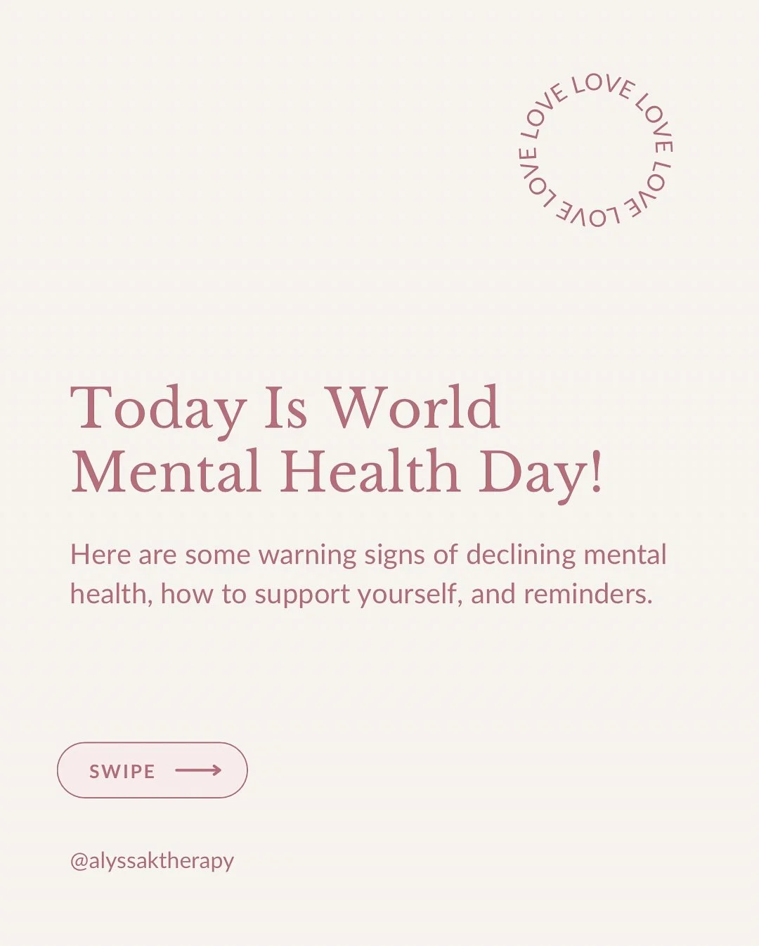 World mental health day!!⁣
⁣
A reminder that just because someone&rsquo;s smiling and extroverted and saying things are good and look fine on the outside doesn&rsquo;t mean they aren&rsquo;t struggling inside.⁣
⁣
Here are some warning signs you&rsquo