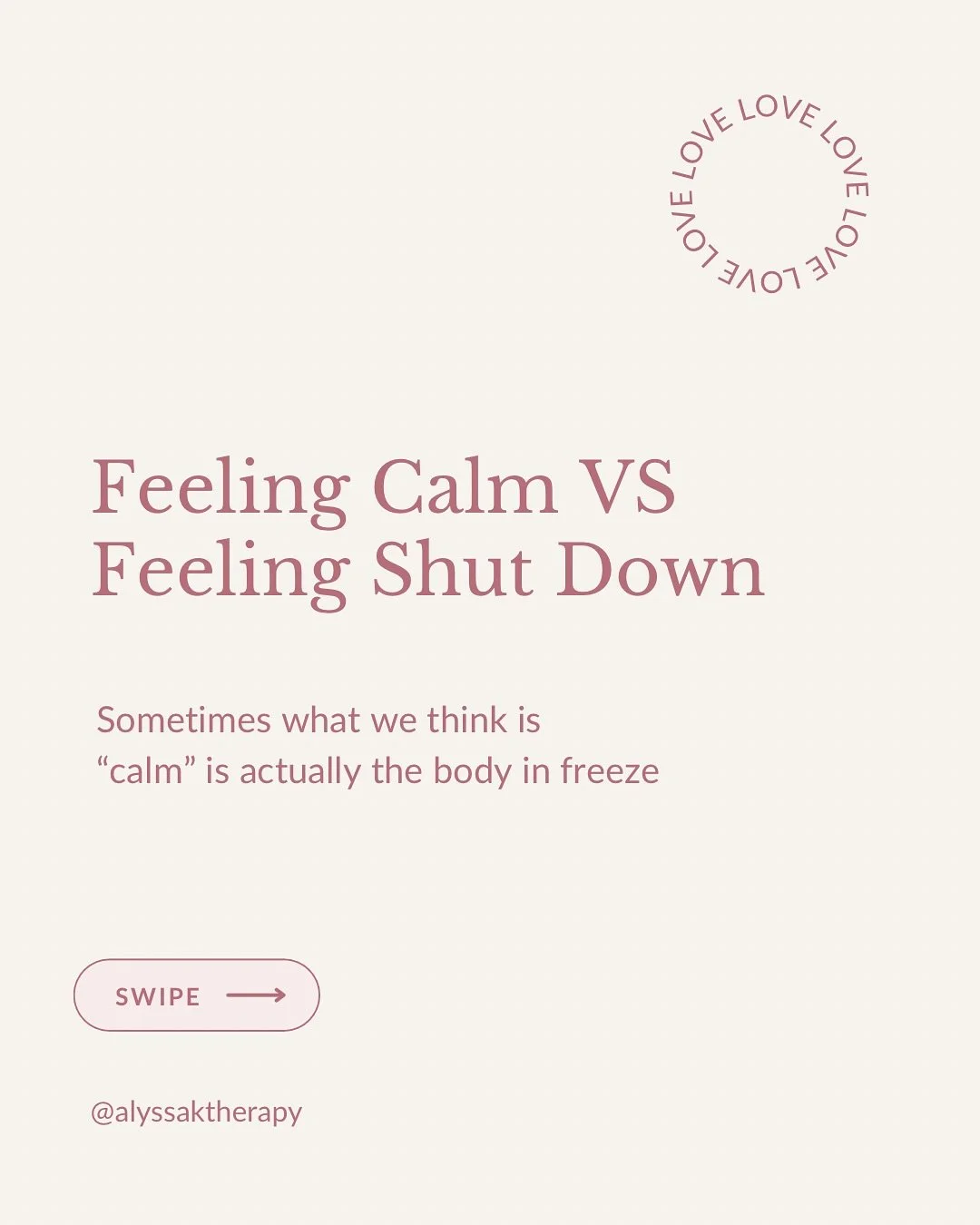 Sometimes what feels like calm is actually our body&rsquo;s way of protecting us from overwhelm. ⁣
⁣
Freeze can look like peace or calm on the outside - but inside, your system might be shut down, disconnected, or running on autopilot.⁣
⁣
If you&rsqu