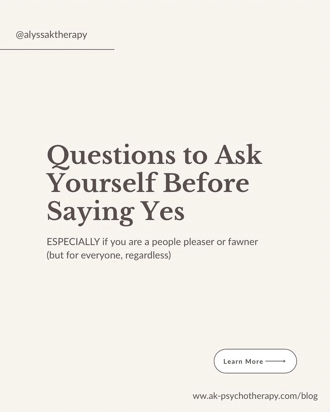 Before you say &ldquo;yes,&rdquo; pause.⁣
⁣
So many of us - especially people pleasers, fawners, or those who grew up equating connection with compliance - say yes before we&rsquo;ve even checked in with ourselves.⁣
⁣
But every &ldquo;yes&rdquo; is a