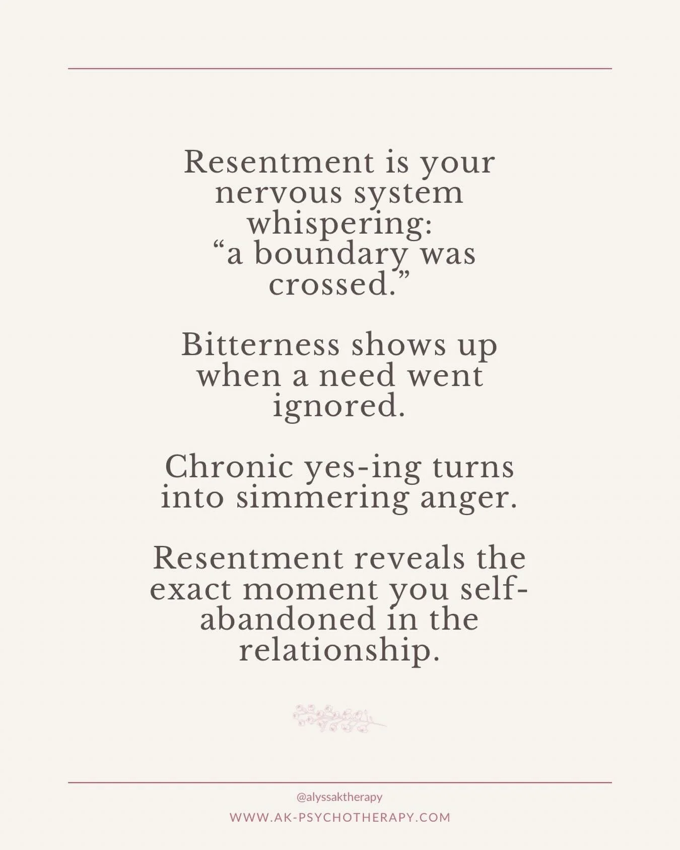 Resentment is often the last line of defense after we&rsquo;ve over-given, over-functioned, or ignored our own needs.⁣
⁣
It&rsquo;s not a failure - it&rsquo;s information.⁣
⁣
It&rsquo;s a signal to come back to yourself.⁣
⁣
Same with bitterness, simm