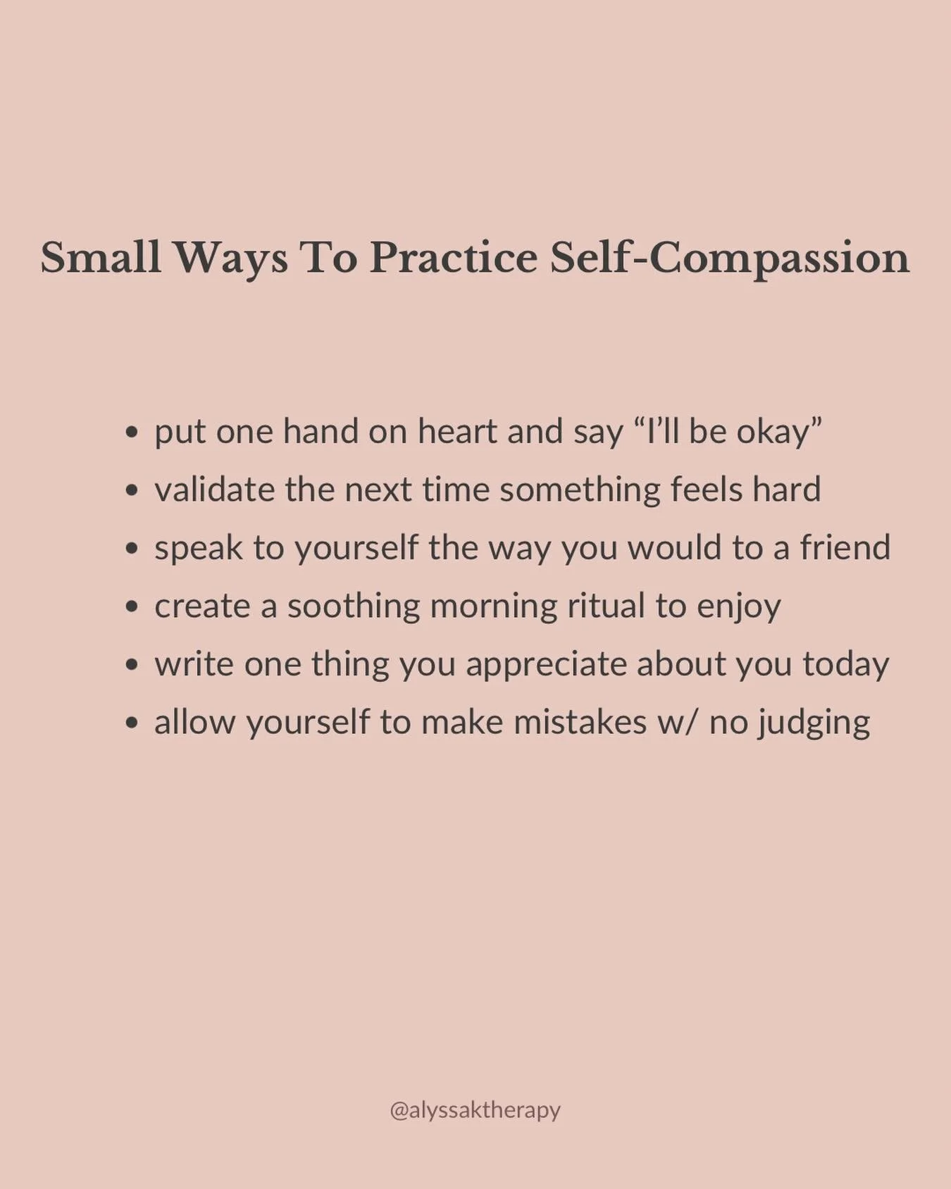 Here are some small tangible ways to give yourself a little kindness 💕 esp around holidays and seasonal changes - be good to yourself!!! You deserve it #selfcompassion #therapistsofinstagram #selflove