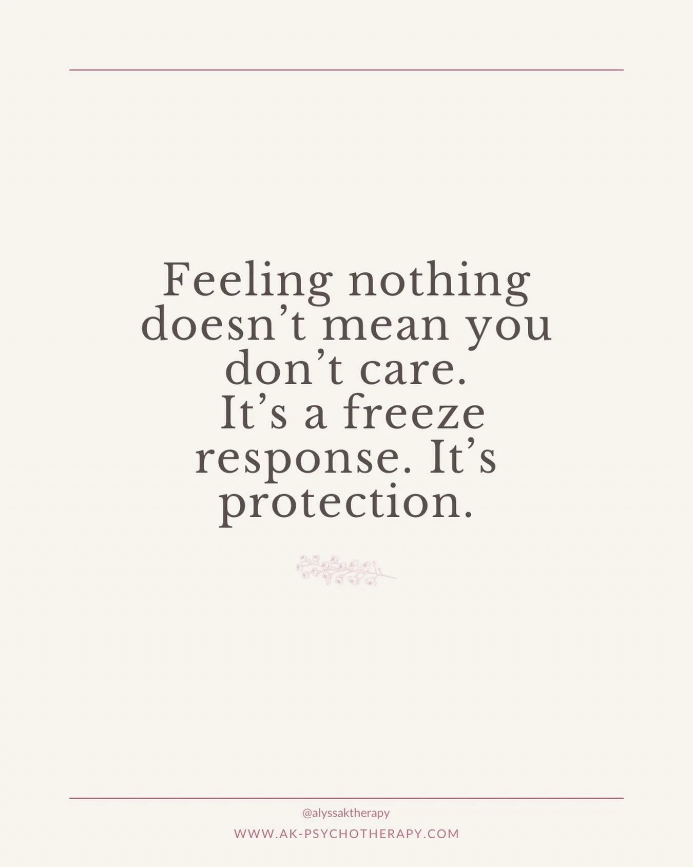 A lot of people are feeling numb lately.⁣
⁣
That doesn&rsquo;t mean you&rsquo;re disengaged or heartless. It doesn&rsquo;t mean you don&rsquo;t care. ⁣
⁣
It often means your nervous system is overwhelmed and choosing protection.⁣
⁣
Seeing what we&rsq