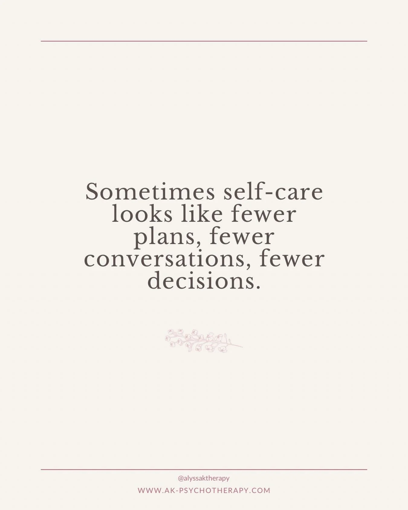Sometimes self-care isn&rsquo;t another routine to optimize or doing more to feel good! ⁣
⁣
It&rsquo;s often fewer plans. Fewer explanations. Less managing.⁣
⁣
And letting your nervous system finally exhale.⁣
⁣
That&rsquo;s what I&rsquo;ll be focusin