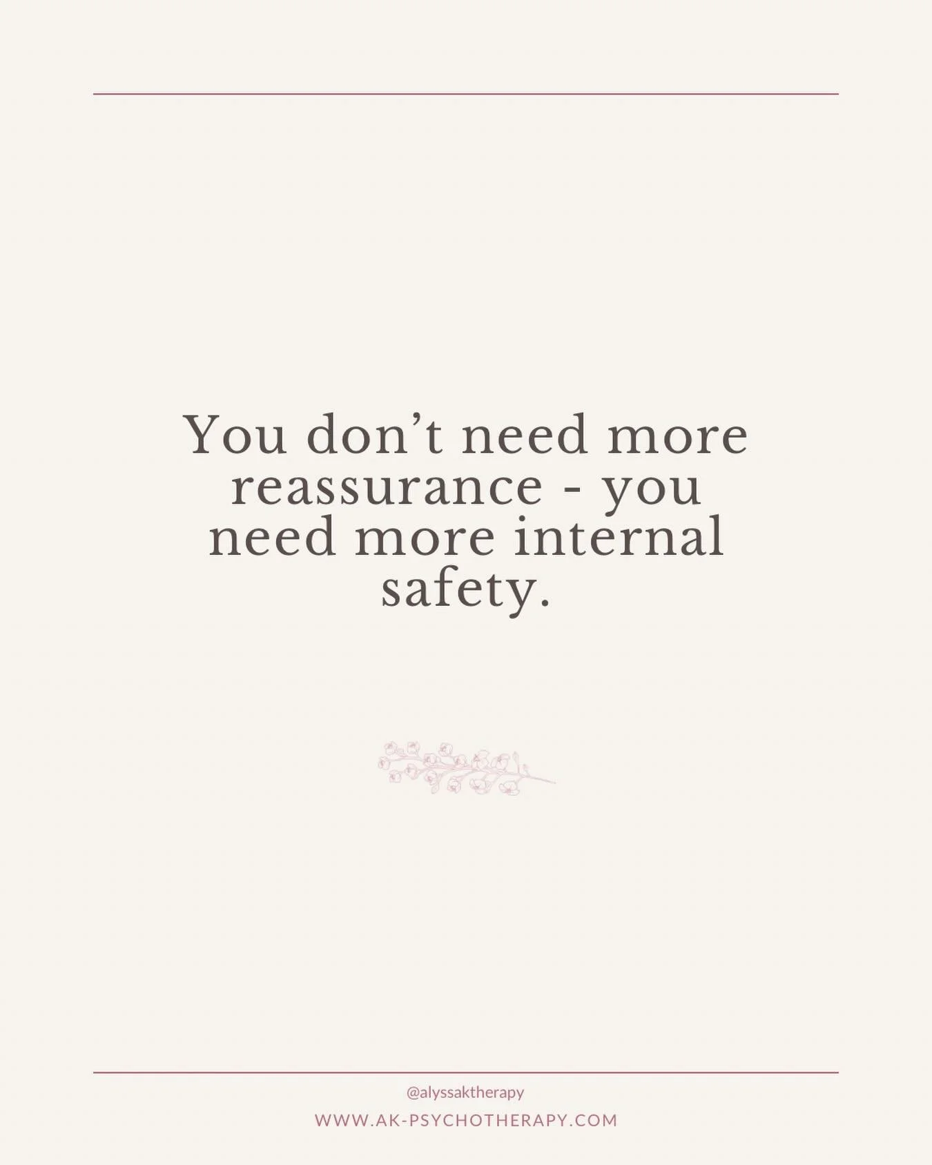 We often look outside ourselves for comfort - but what if the answer was always inside? Building internal safety changes everything!⁣
⁣
For example - Notice when your body is starting to feel anxious.⁣
⁣
Place one hand on your heart. Feel its actual 