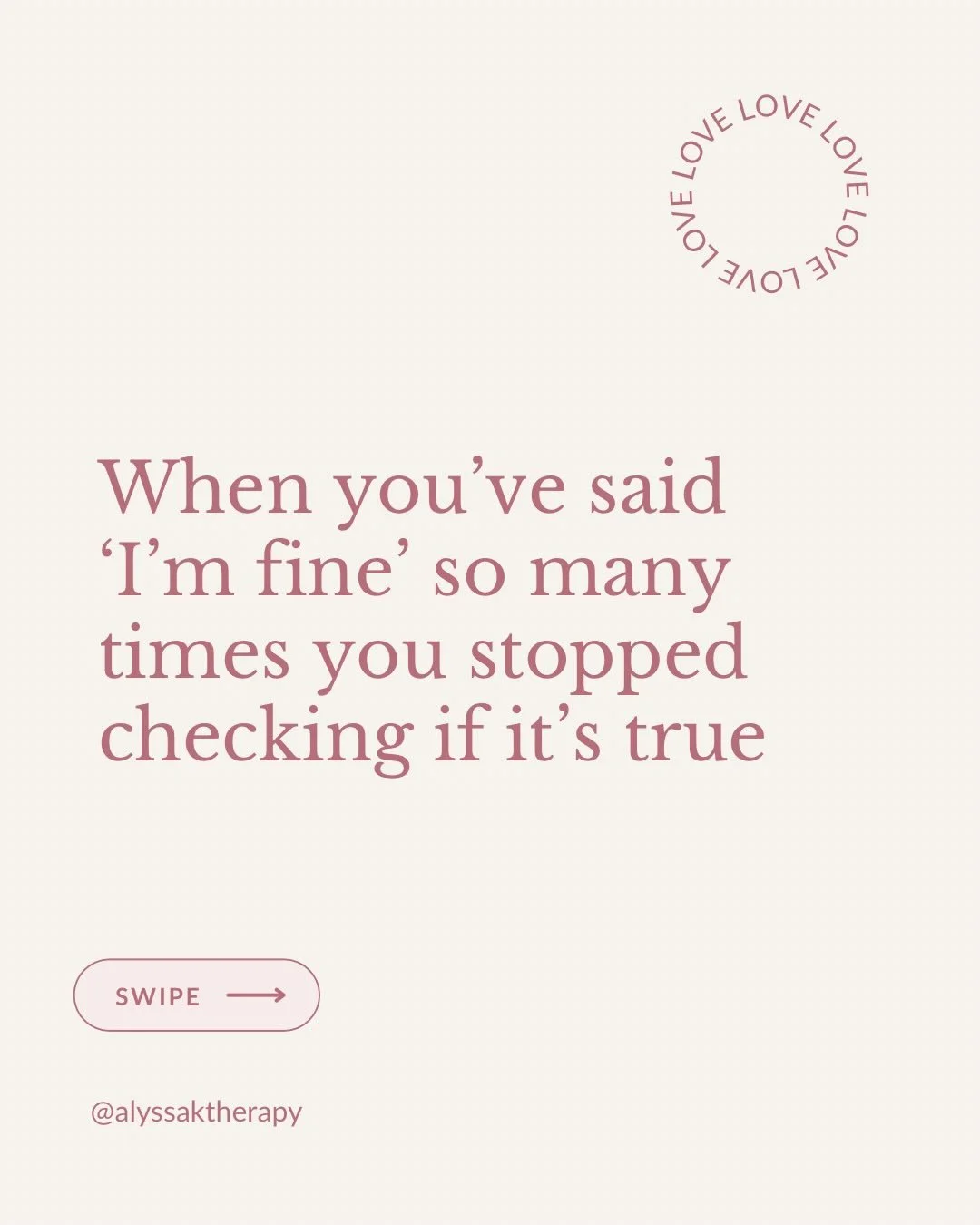 You&rsquo;ve said &ldquo;I&rsquo;m fine&rdquo; so many times it stopped feeling like a lie and started feeling like the truth.⁣
⁣
But here&rsquo;s what I know as a therapist: &ldquo;fine&rdquo; is often the word we use when we don&rsquo;t feel safe e