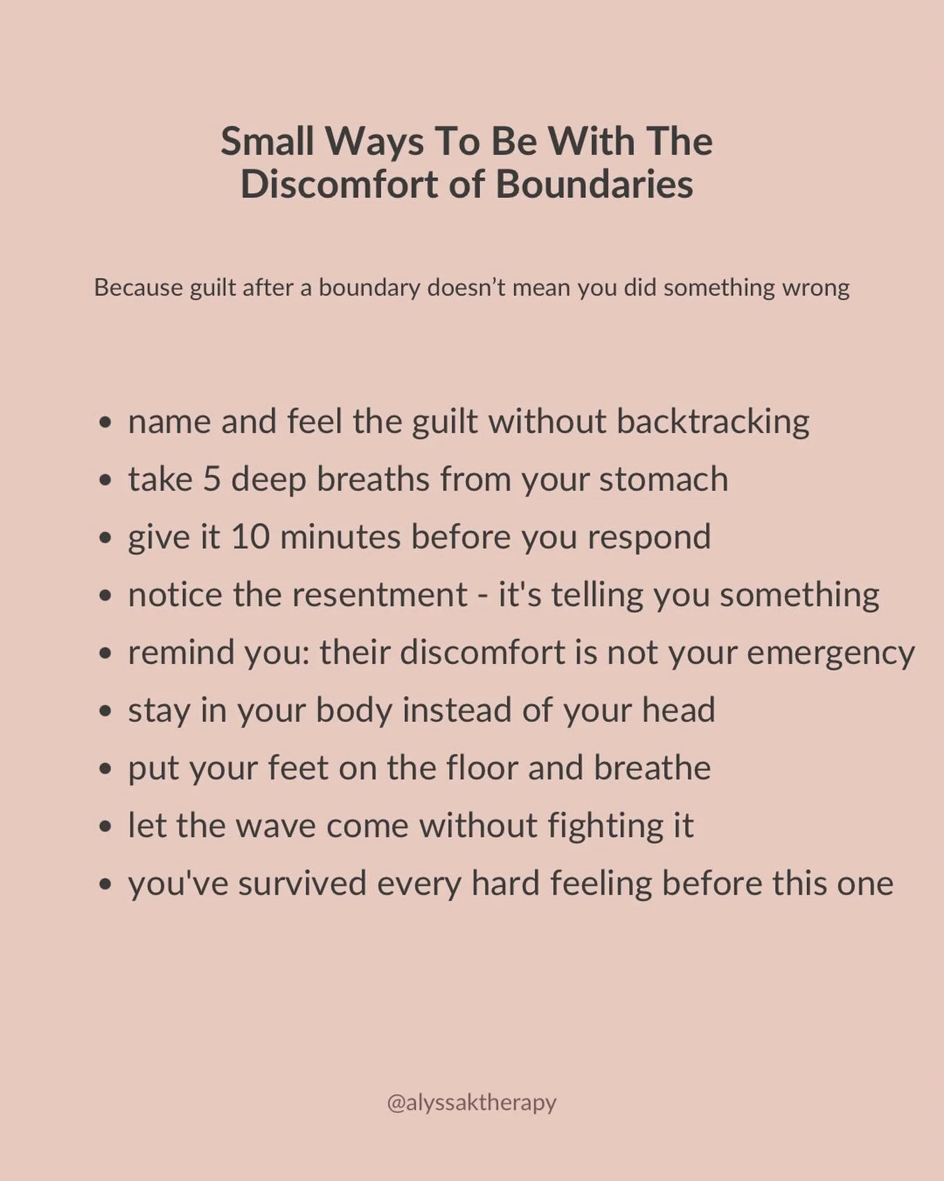 The guilt after a boundary isn&rsquo;t a sign you were wrong. It&rsquo;s your nervous system doing exactly what it was trained to do.⁣
⁣
For a lot of people-pleasers or over givers, guilt is automatic - a full-body alarm that goes off the moment some