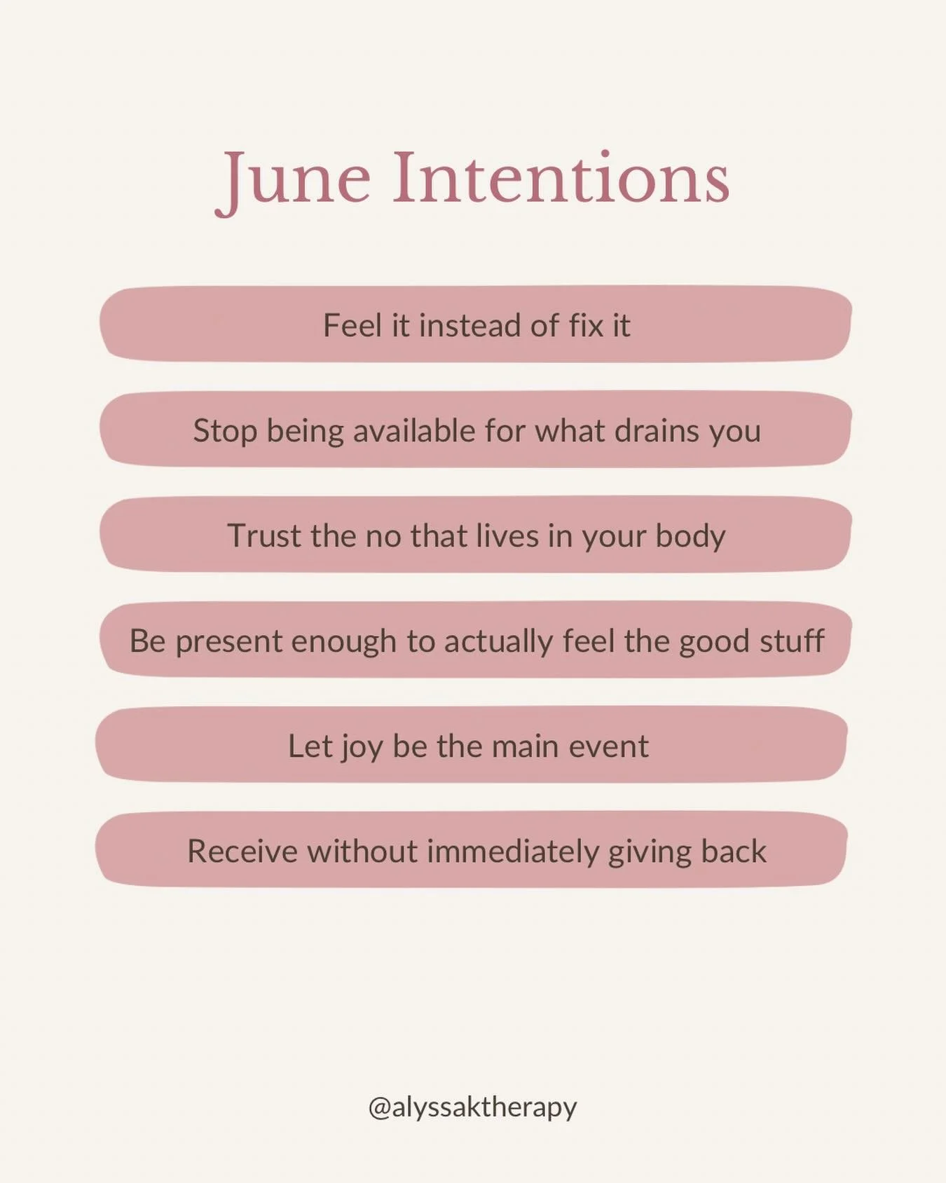 Happy June 🌸⁣
⁣
What are your intentions? #therapistsofinstagram #june #juneintentions
