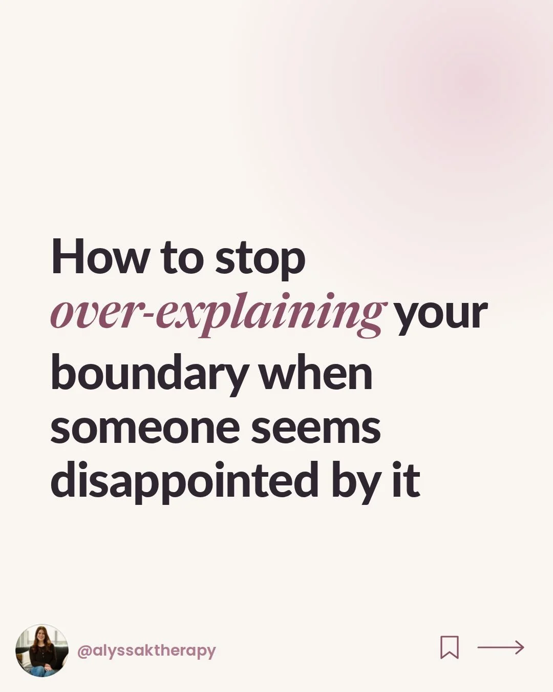 Sometimes over-explaining is an attempt to make your boundary impossible for the other person to be upset with.

You&rsquo;re not only communicating your limit - you&rsquo;re trying to control how they receive it.

So the moment their tone changes, t