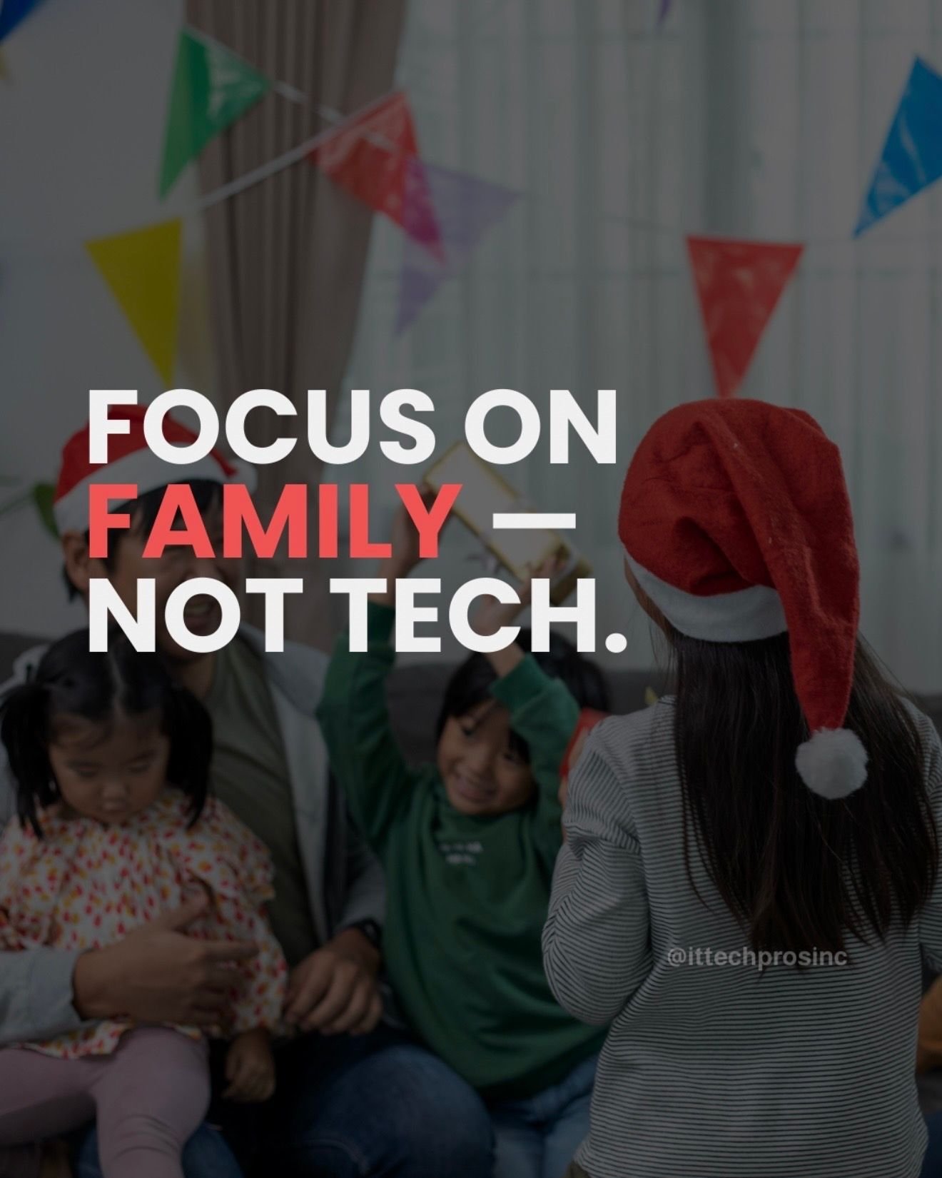 The holidays should feel like...
✉️ A slower inbox.
💤 A quiet office.
❤️ A chance for your team to breathe and enjoy time with the people they love.
 
Unfortunately, every season tech issues pop up at the worst possible moment. Servers act up. Remot