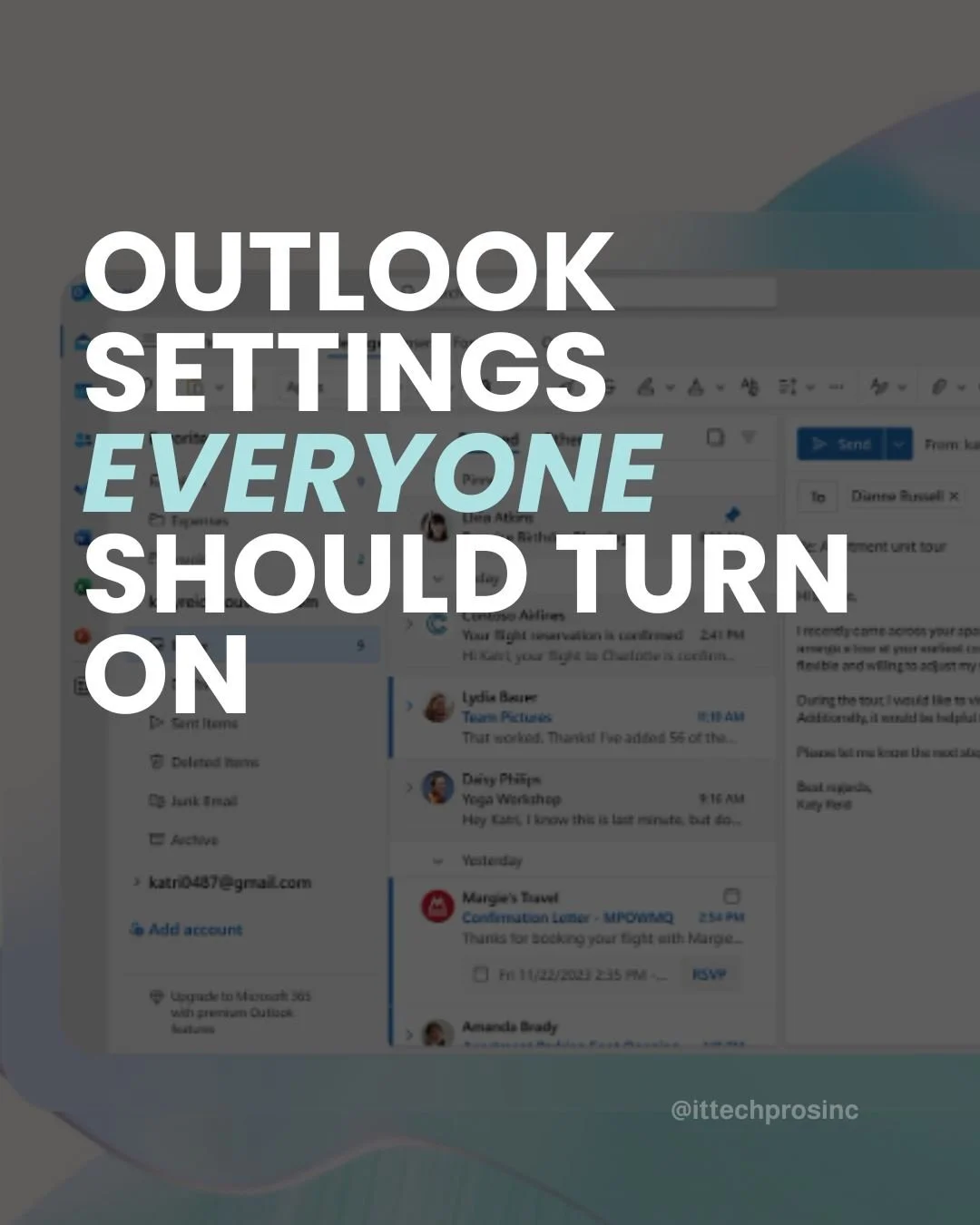 Your inbox isn&rsquo;t the problem. The way Outlook is set up is.

Most people open their inbox already overwhelmed, reacting to everything, and wondering how it got so messy. The fix is not more folders or inbox zero guilt. It&rsquo;s a few settings