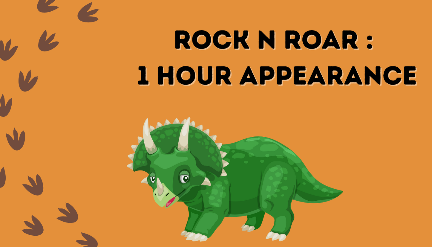 Rock N Roar dinosaur appearance at Atlanta childcare centers and schools