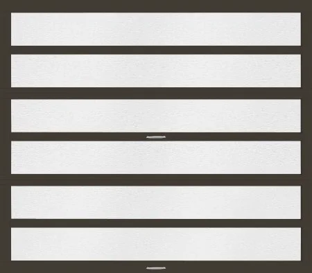 Modern sectional garage door with horizontal panels