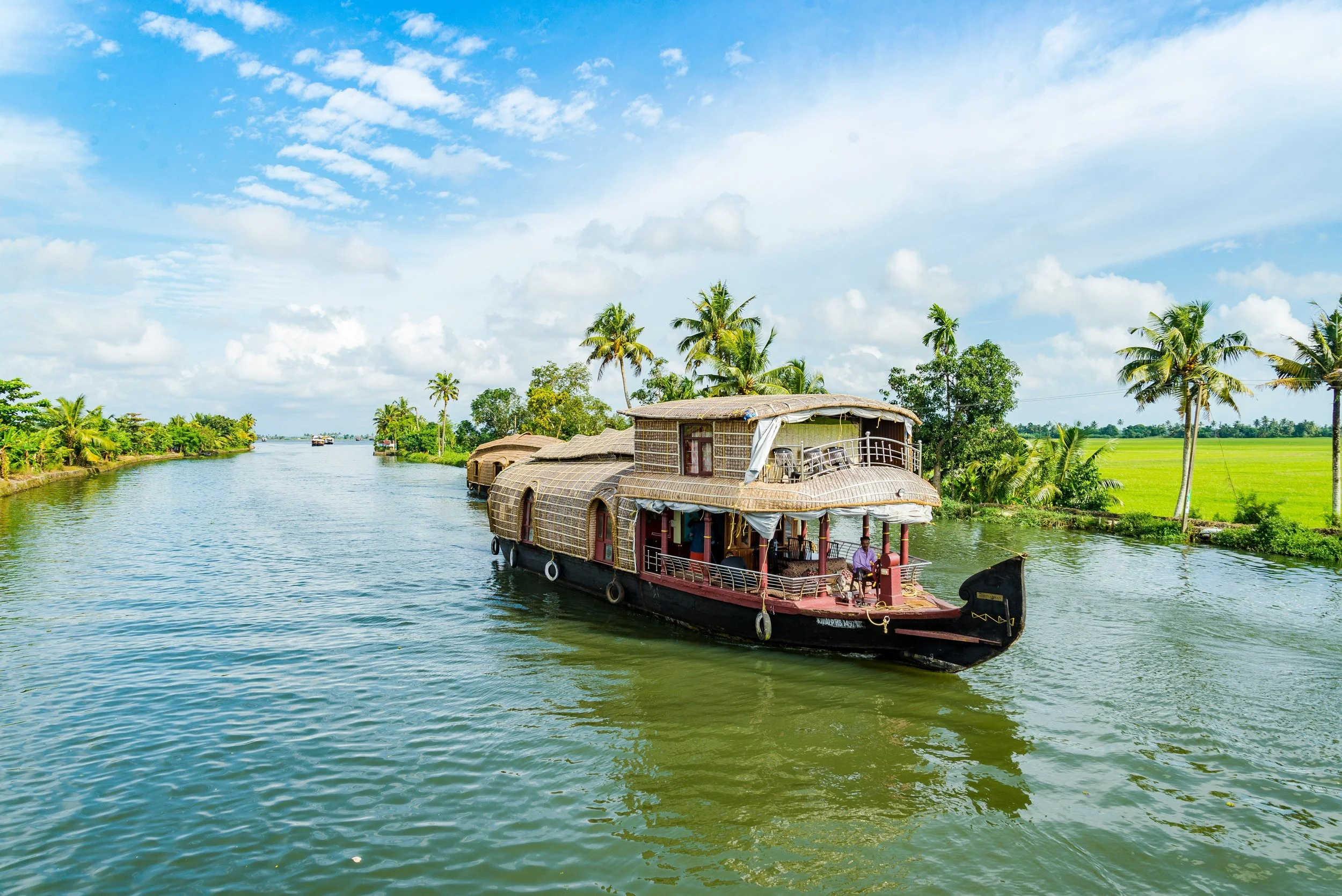 Traditional Kerala backwaters houseboat cruise during a women-only India journey