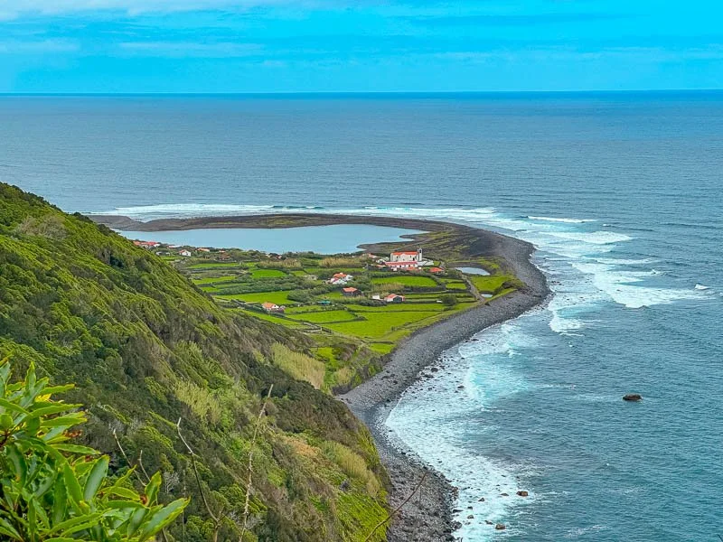 The lagoon and coastline of Fajã de Santo Cristo on São Jorge island, Azores