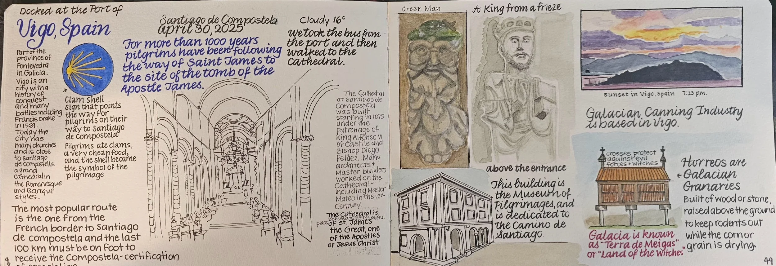 Vigo, Spain and Santiago de Compostela page