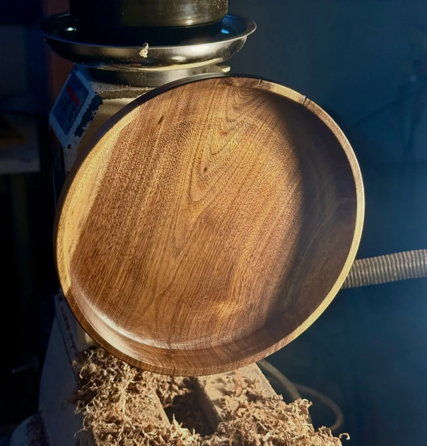 Walnut plate in progress #handcrafted #woodturning #michielssignature