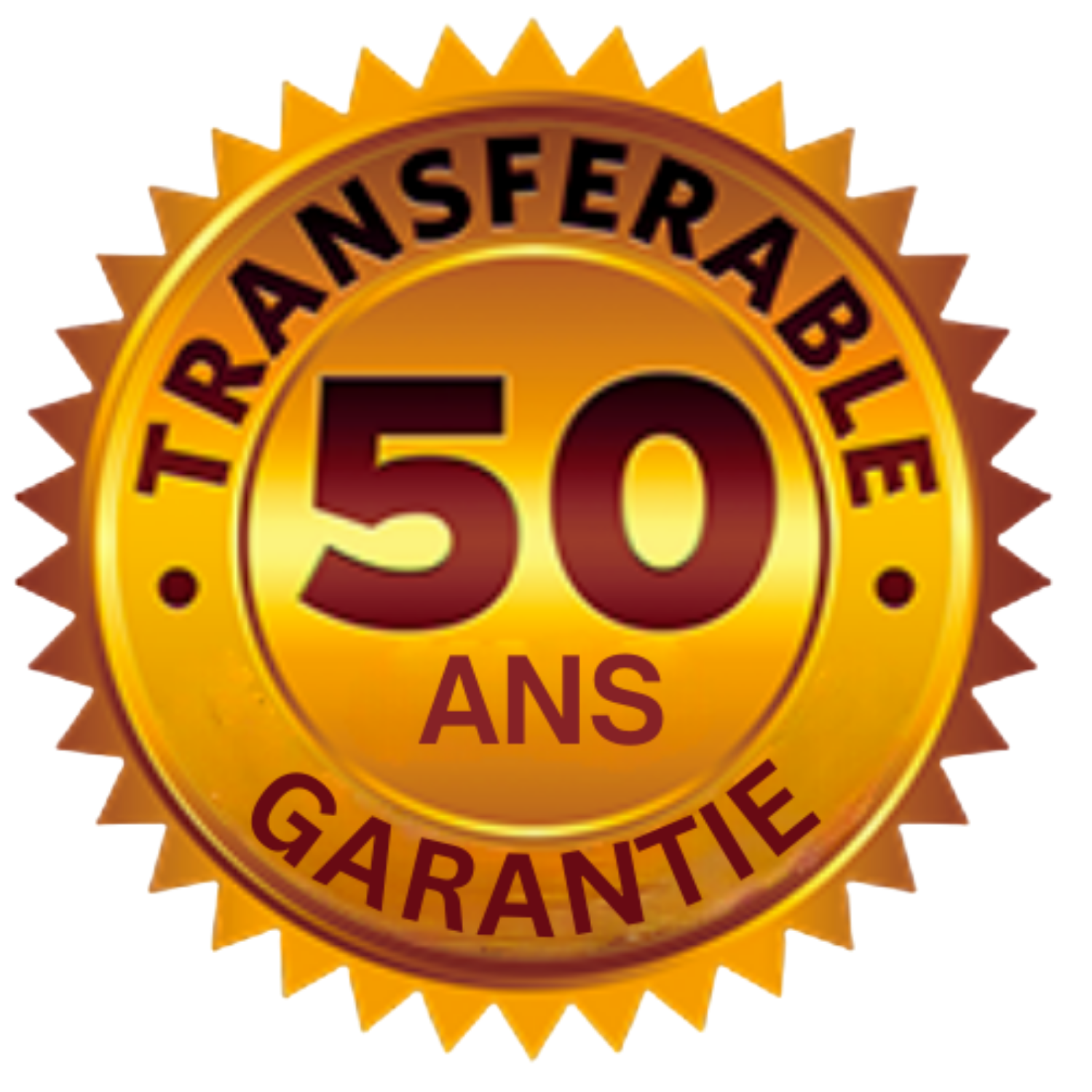 Badge or seal indicating 50 years of warranty from Transfriasfreable