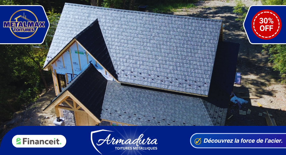 Toiture Armadura écologique réduction déchets toiture métallique MetalMax Québec