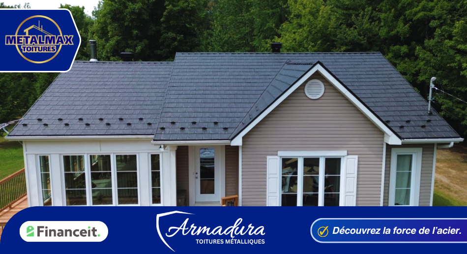 Toiture métallique Armadura Grise a Pointe Claire, Québec.