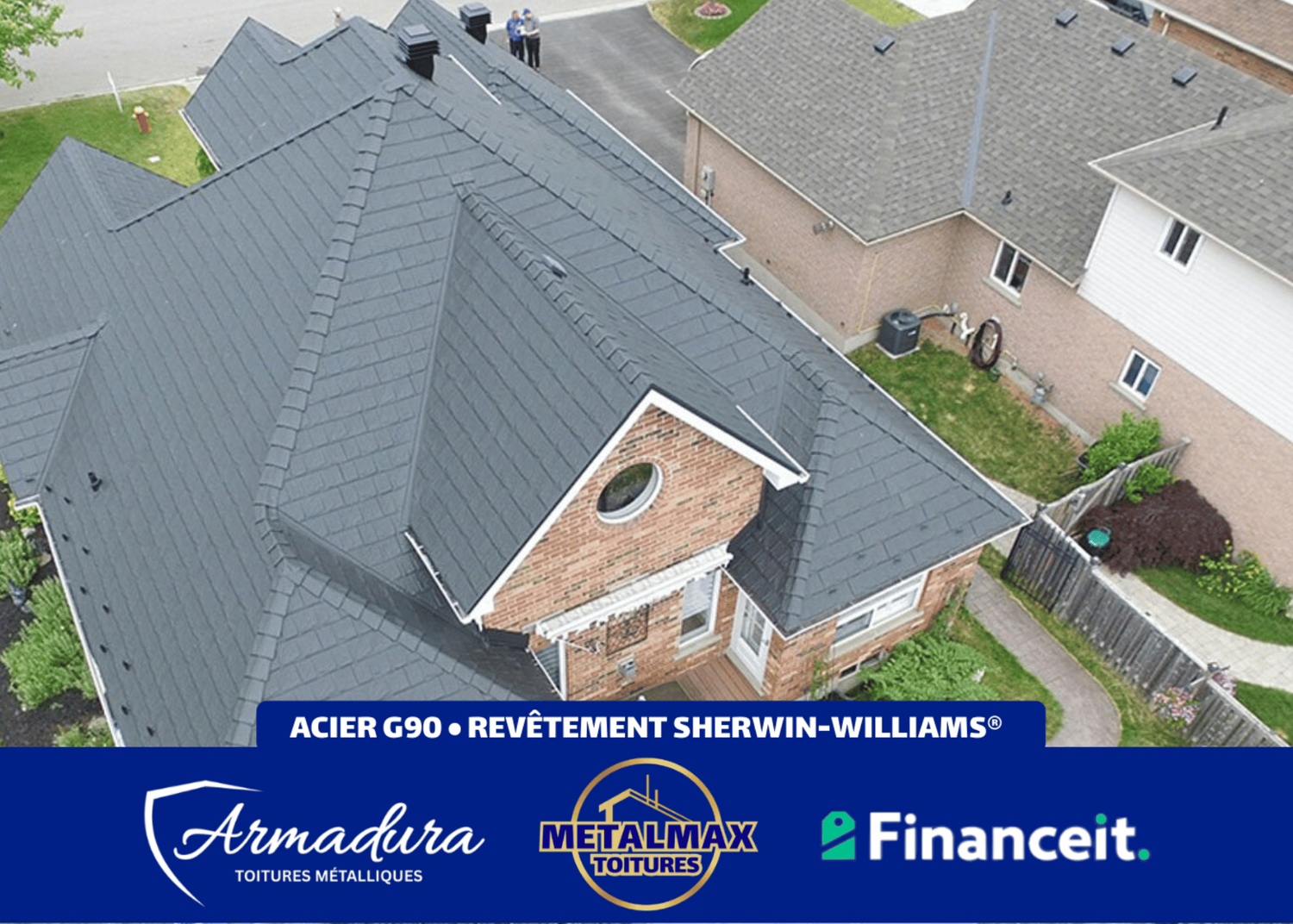 Toiture métallique Armadura™ Beaconsfield — panneaux emboîtement hermétique MetalMax