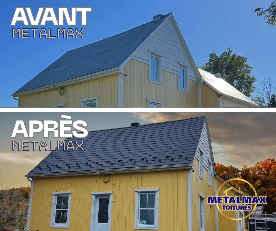 Avant et apres toiture de tole au quebec