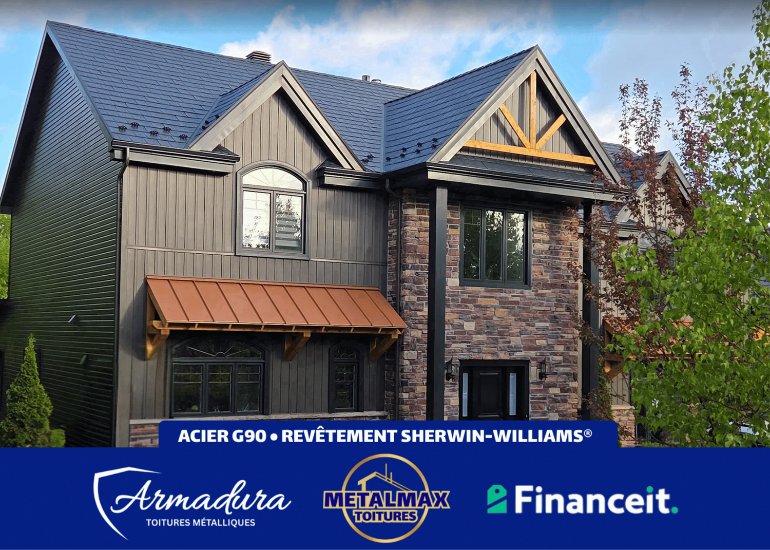 Toiture métallique Armadura™ installée à Beaconsfield par MetalMax — garantie 50 ans