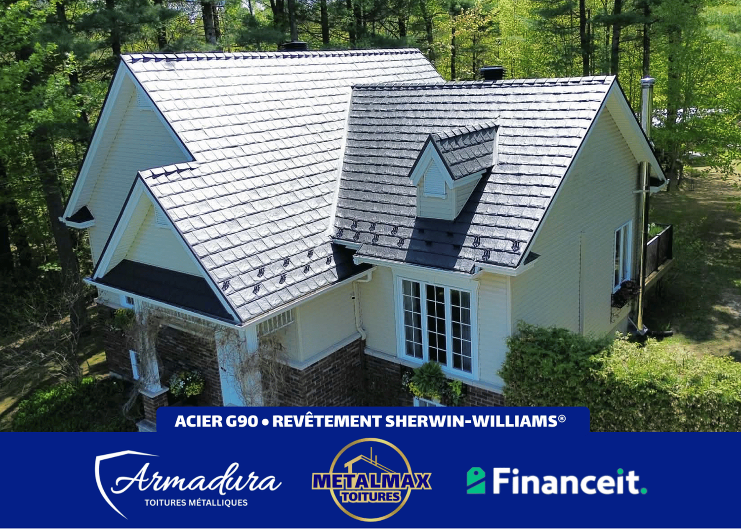 Toiture métallique Armadura™ Beaconsfield — acier G90 installation certifiée MetalMax