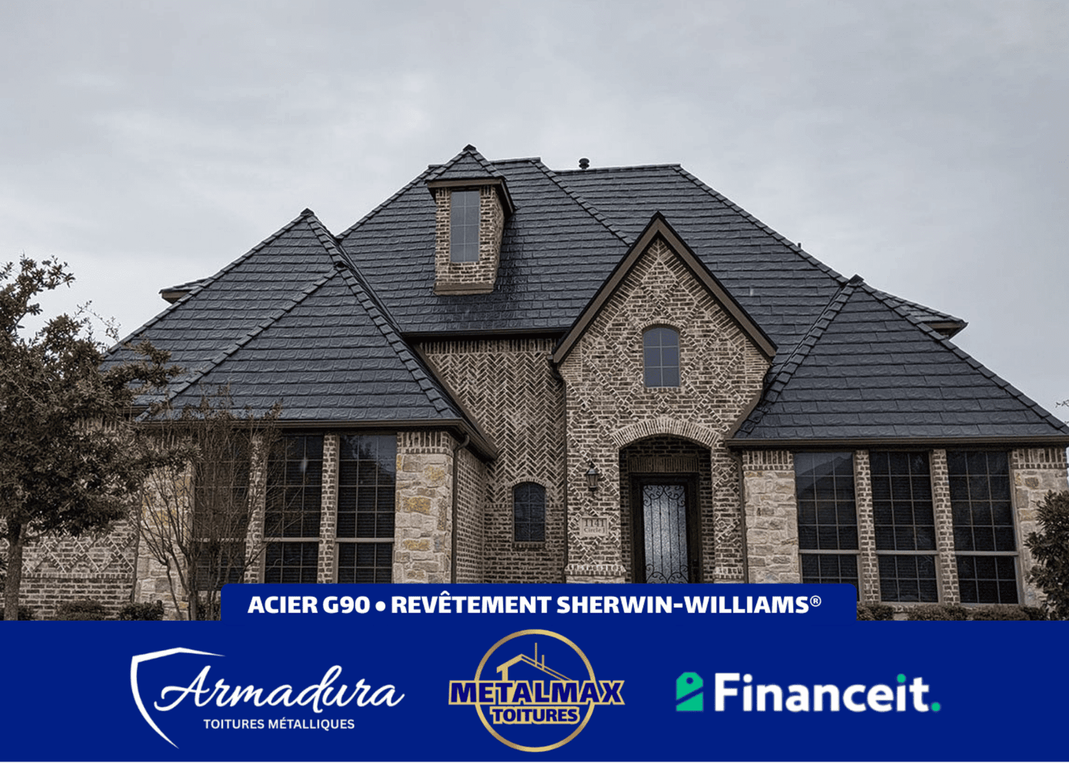 Toiture métallique Armadura™ Beaconsfield — remplacement permanent sans entretien MetalMax